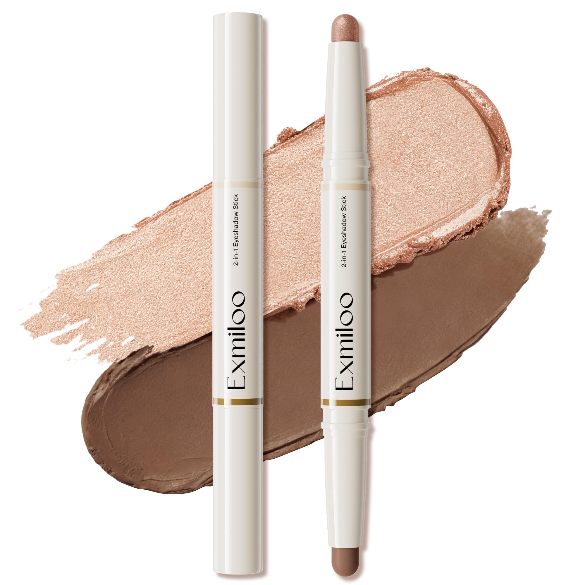 exmiloo Eyeshadow Stick - 2-in-1 Matte & Shimmer Dual-Ended (Taupe Twilight)