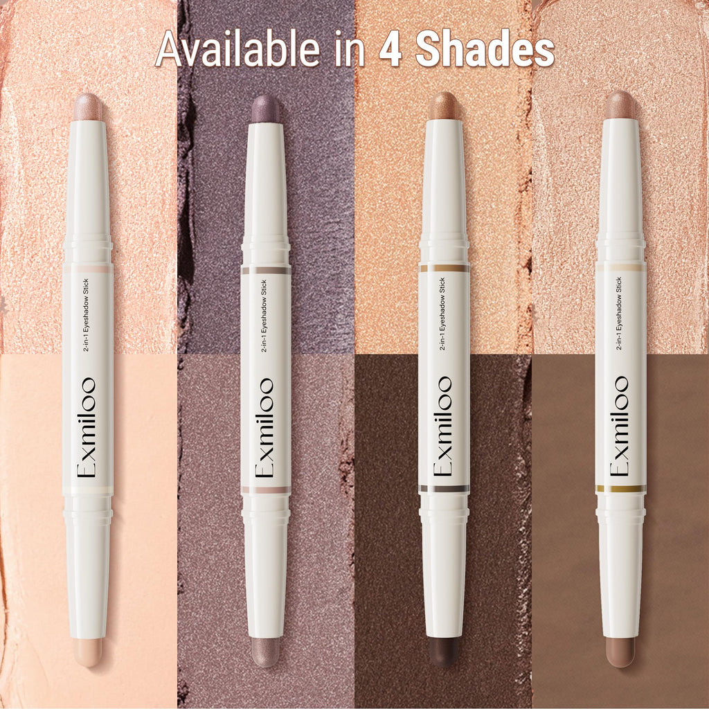 exmiloo Eyeshadow Stick – Dual-Ended Matte & Shimmer Cream for Easy Eye Looks (Sunrise Latte)