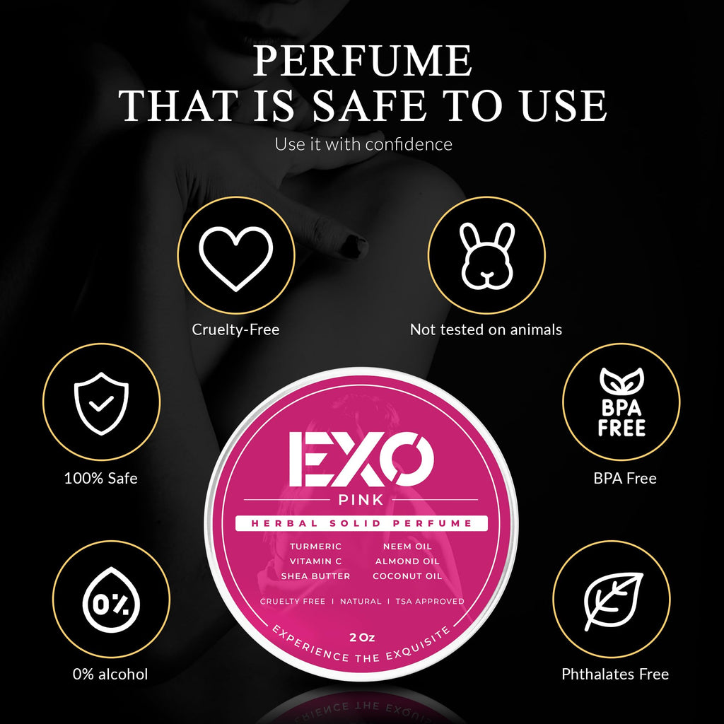 EXO Herbal Floral Solid Perfume Balm — No Alcohol, Cruelty-Free, TSA Approved, 2 oz