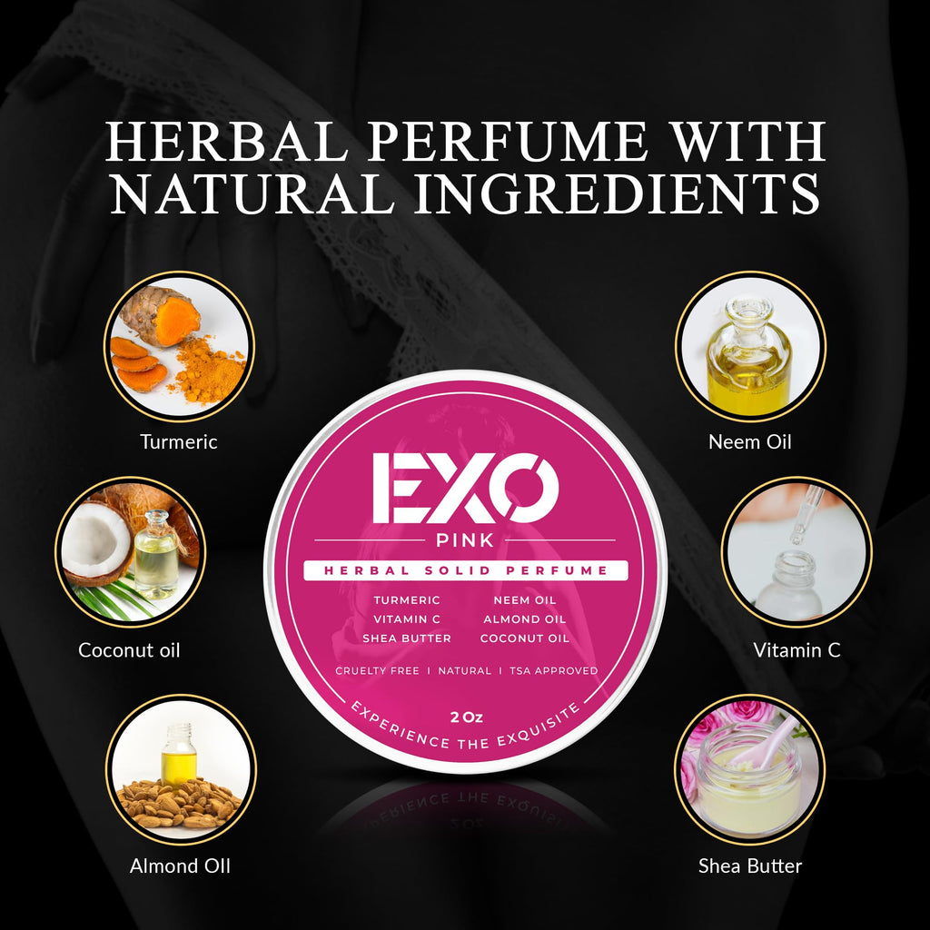 EXO Herbal Floral Solid Perfume Balm — No Alcohol, Cruelty-Free, TSA Approved, 2 oz