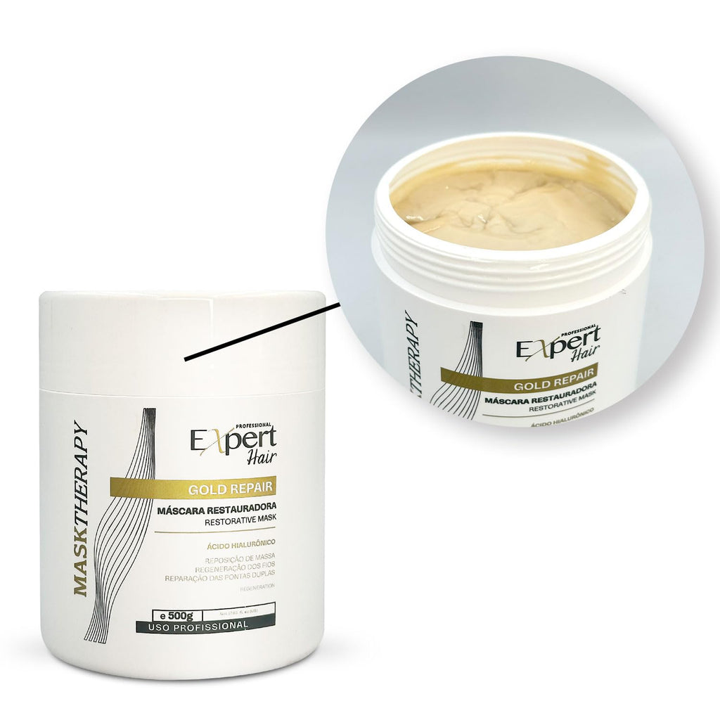 Expert Hair Gold Restorative Hyaluronic Acid Mask — Repair Damaged Hair & Frizz