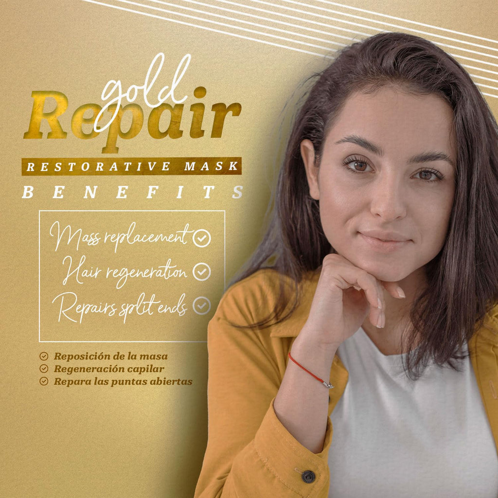 Expert Hair Gold Restorative Hyaluronic Acid Mask — Repair Damaged Hair & Frizz