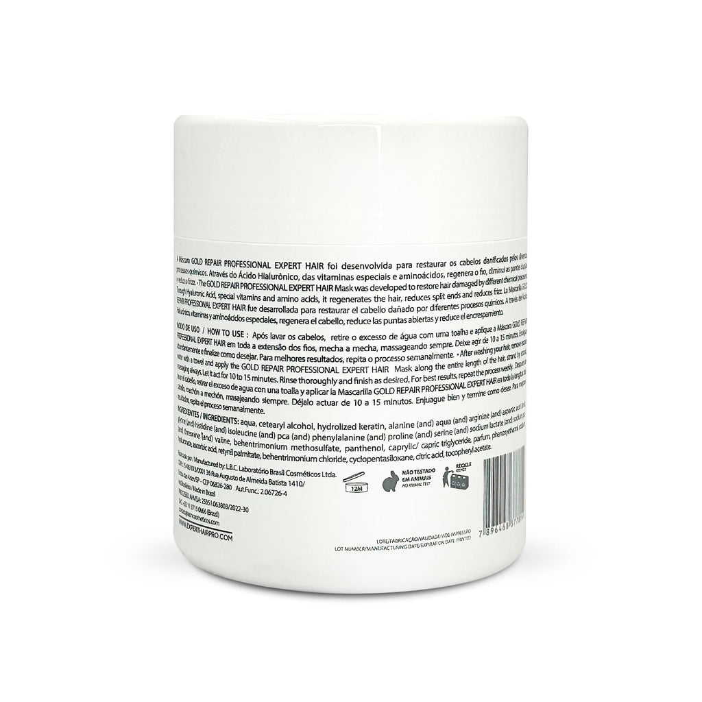 Expert Hair Gold Restorative Hyaluronic Acid Mask — Repair Damaged Hair & Frizz