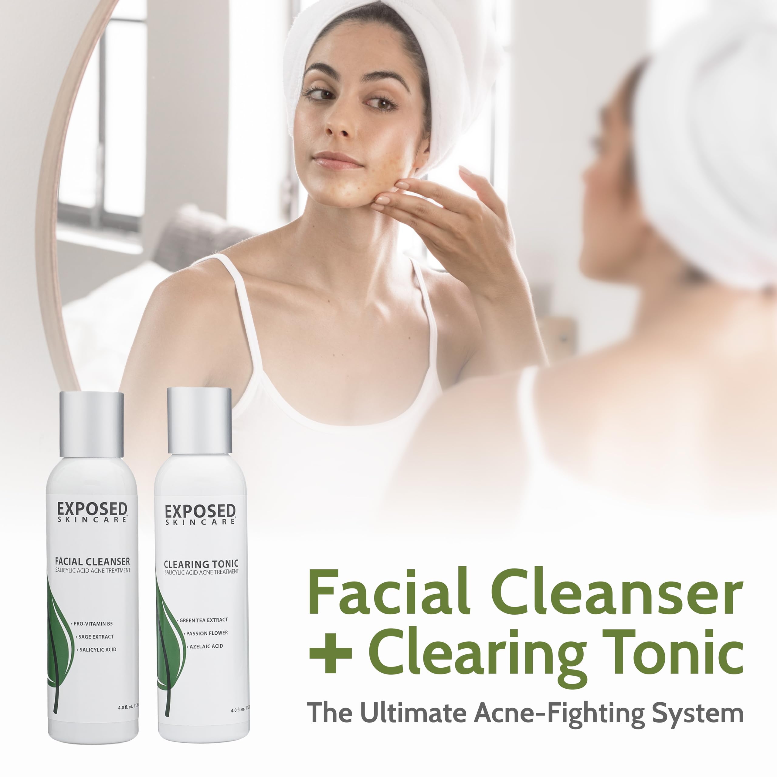 Exposed Skin Care Expanded Acne Treatment Kit – 2.5% Salicylic Acid & 3.5% Benzoyl Peroxide