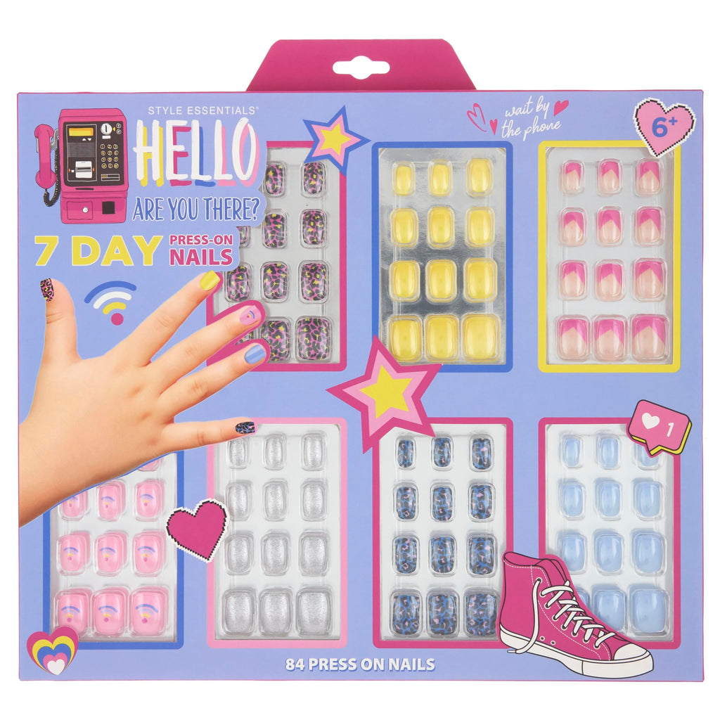 EXPRESSIONS 7 Day Mani Collection — 84pc Press-On Nails for Kids (HELLO THERE)