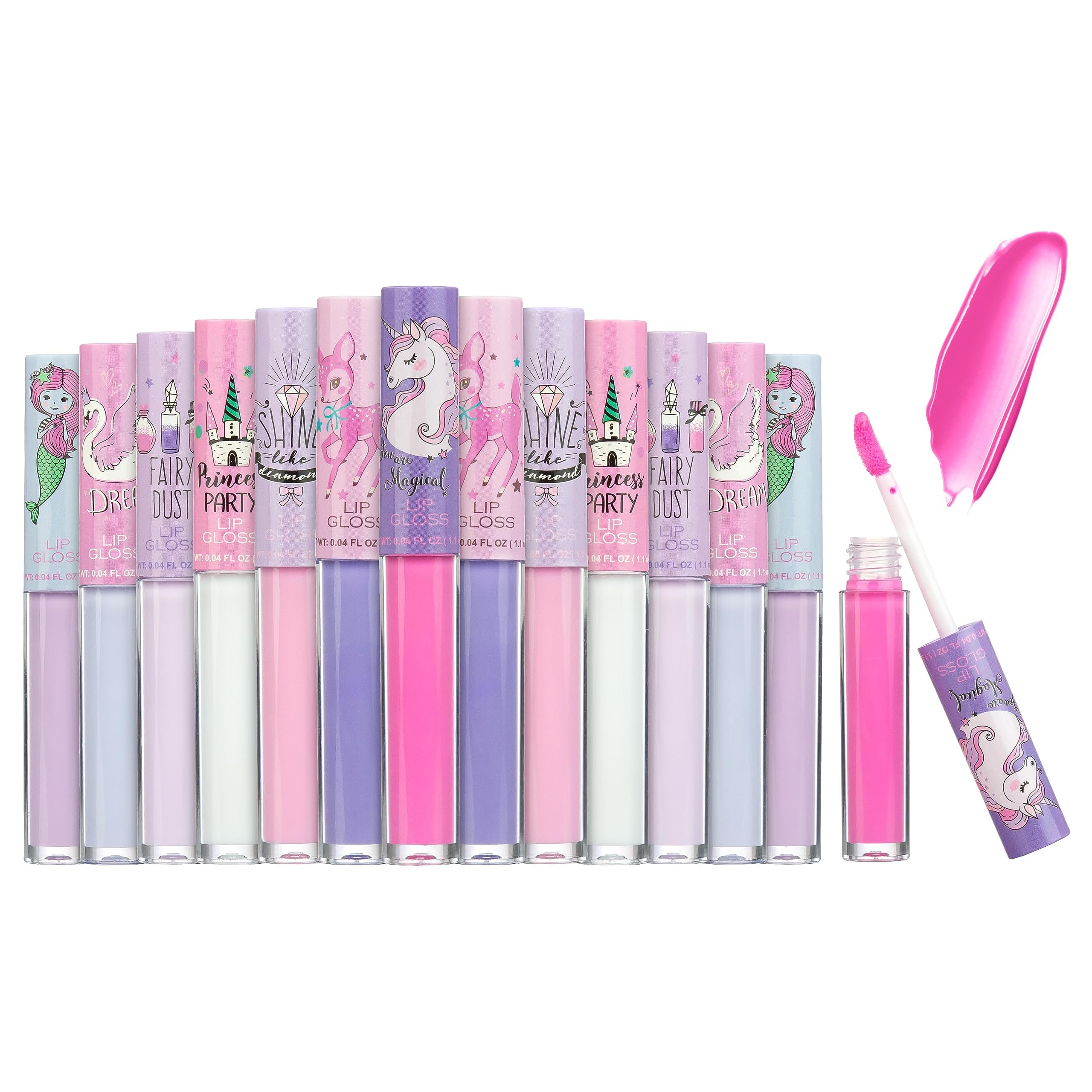 EXPRESSIONS 14pc Lip Gloss for Girls – Non-Toxic Unicorn Princess Gift Set