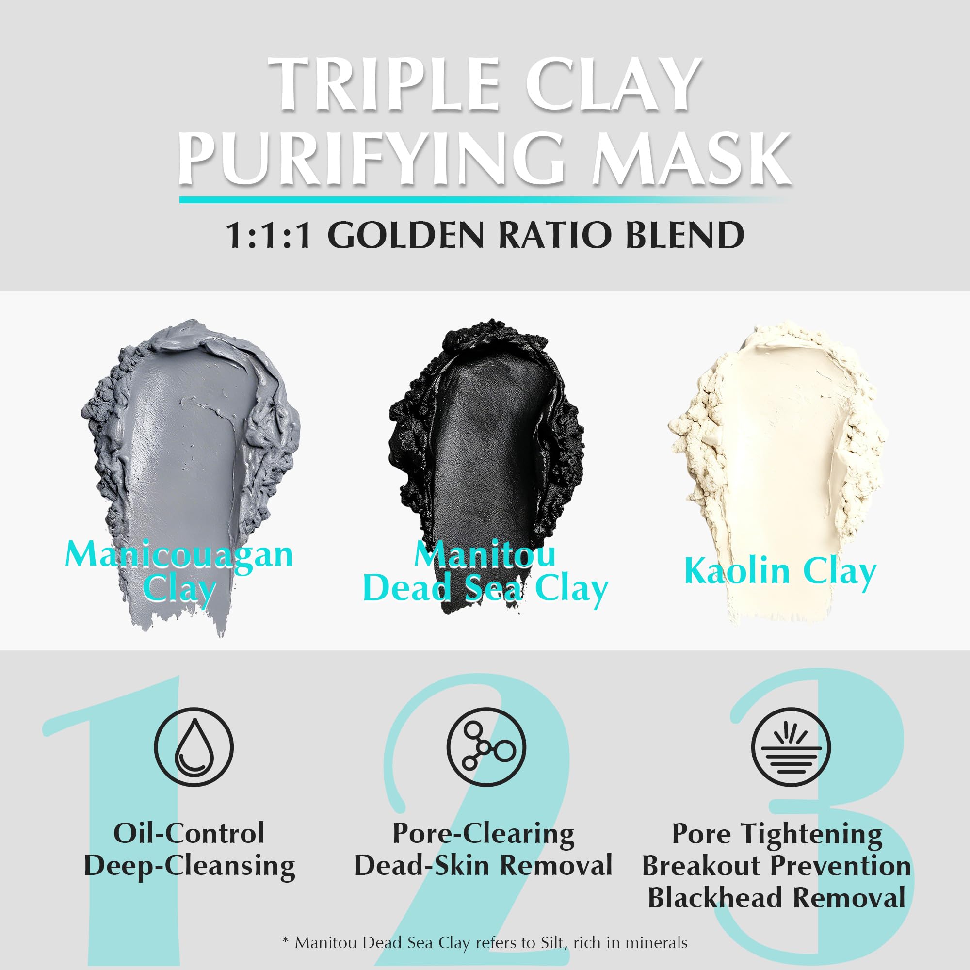 EXPRESSIONS WELLNESS Clay Mask for Face — Deep Cleansing Pores with Dead Sea Mud & Salicylic Acid