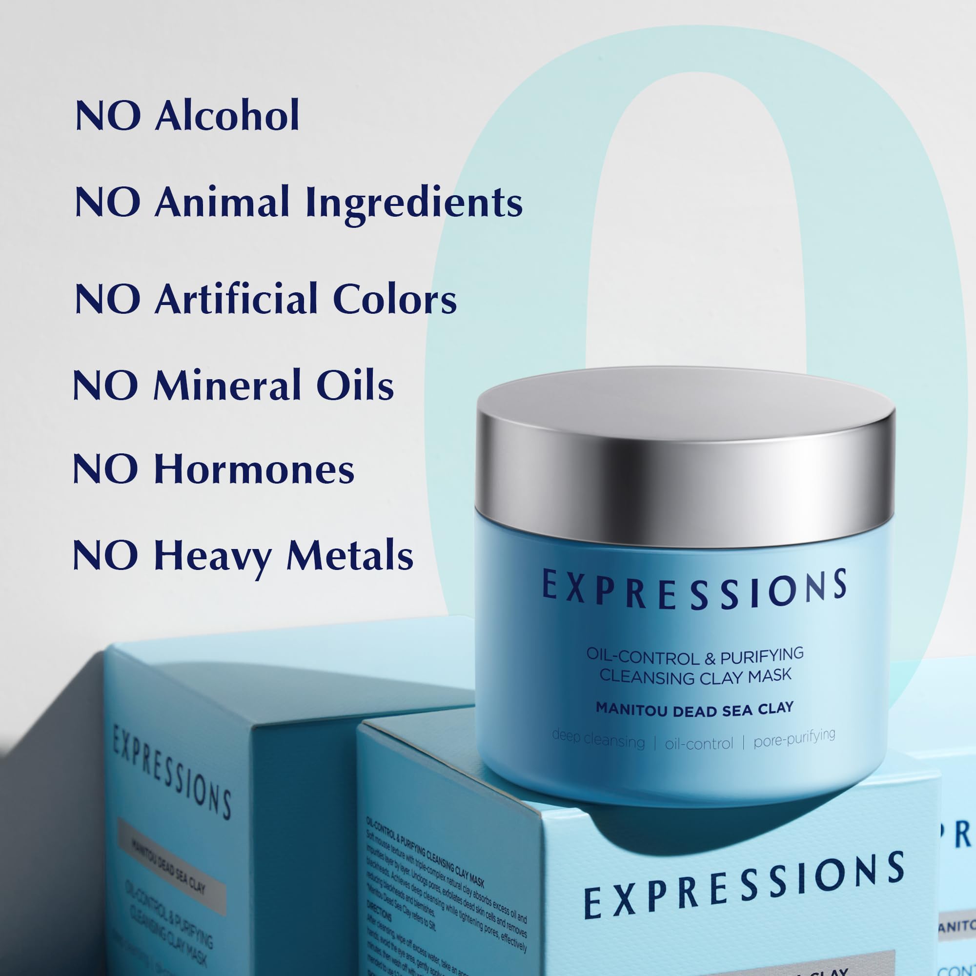 EXPRESSIONS WELLNESS Clay Mask for Face — Deep Cleansing Pores with Dead Sea Mud & Salicylic Acid
