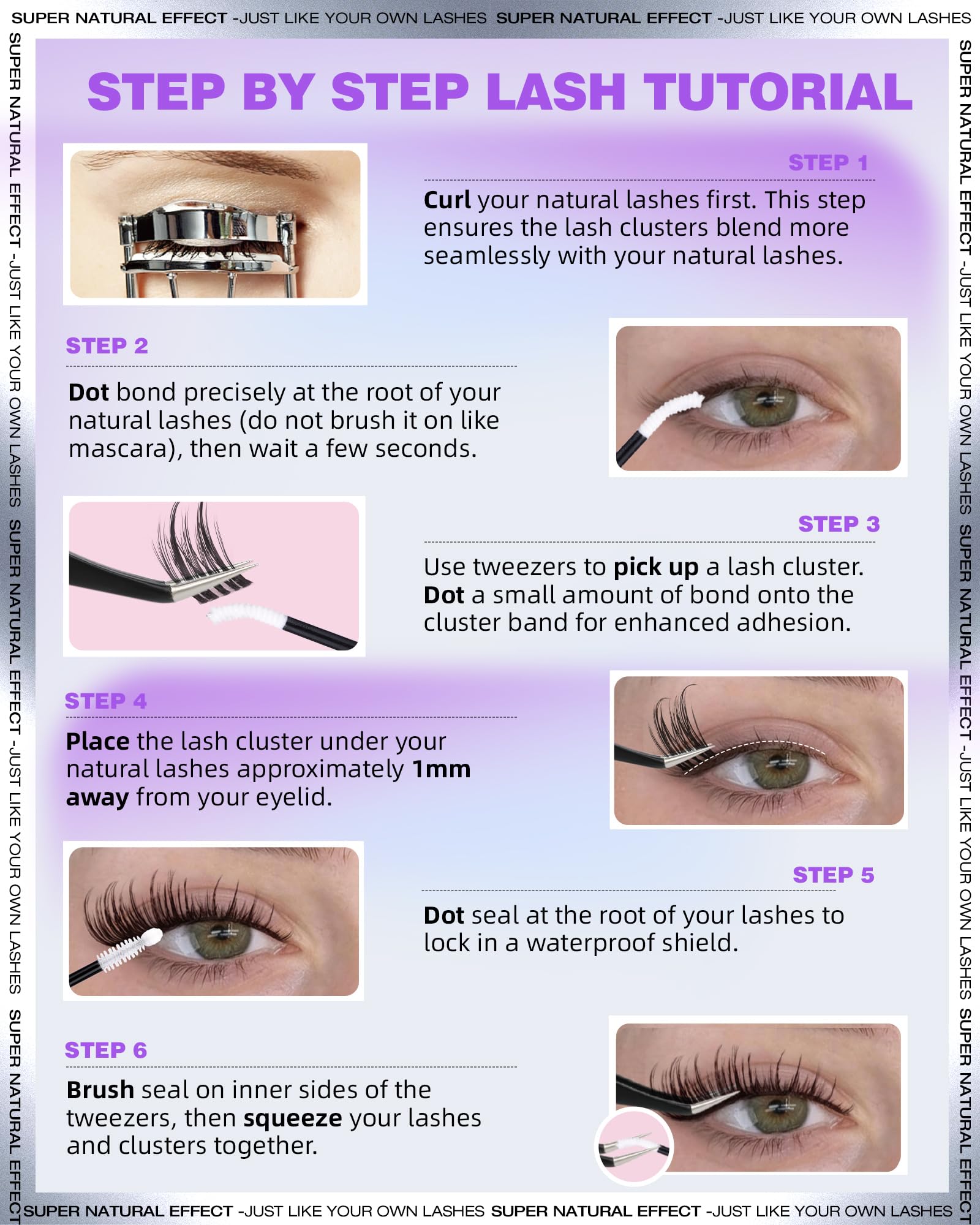 EYDEVRO Natural Lash Clusters Kit - Wispy D-Curl 10-16mm Lashes + Bond & Seal