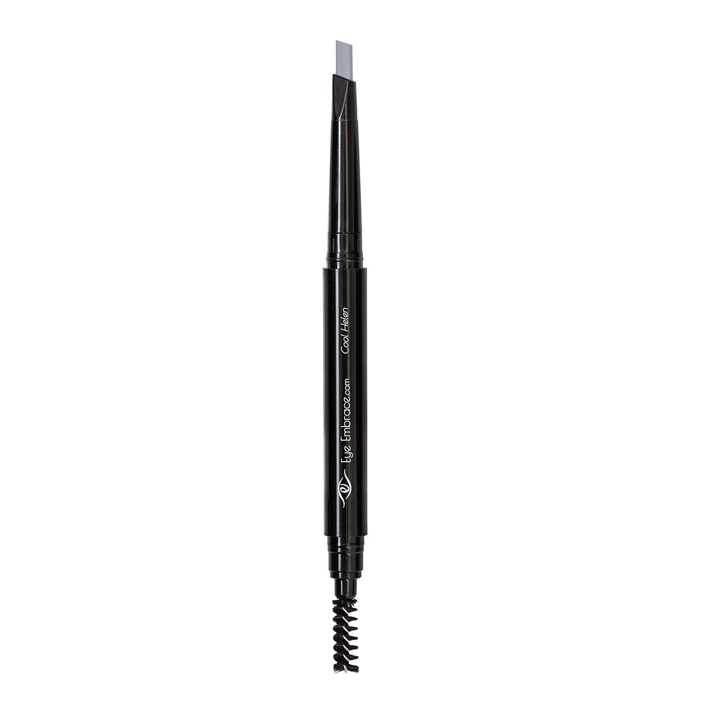 Eye Embrace Cool Helen: Light Gray Eyebrow Pencil – Waterproof, Double-Ended Automatic Angled Tip & Spoolie, Cruelty-Free