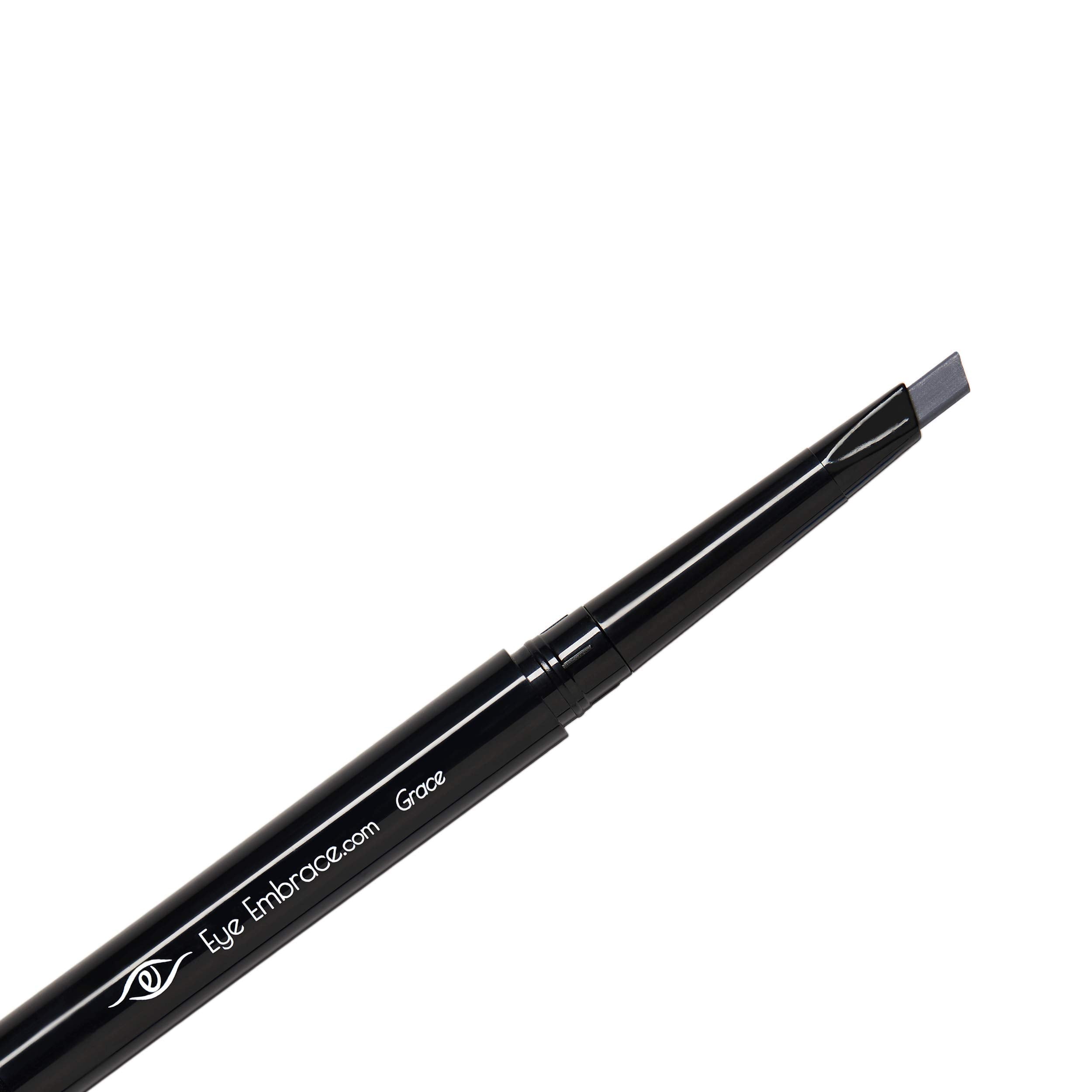 Eye Embrace Grace Medium Gray Eyebrow Pencil – Waterproof, Double-Ended Angled Tip & Spoolie, Cruelty-Free