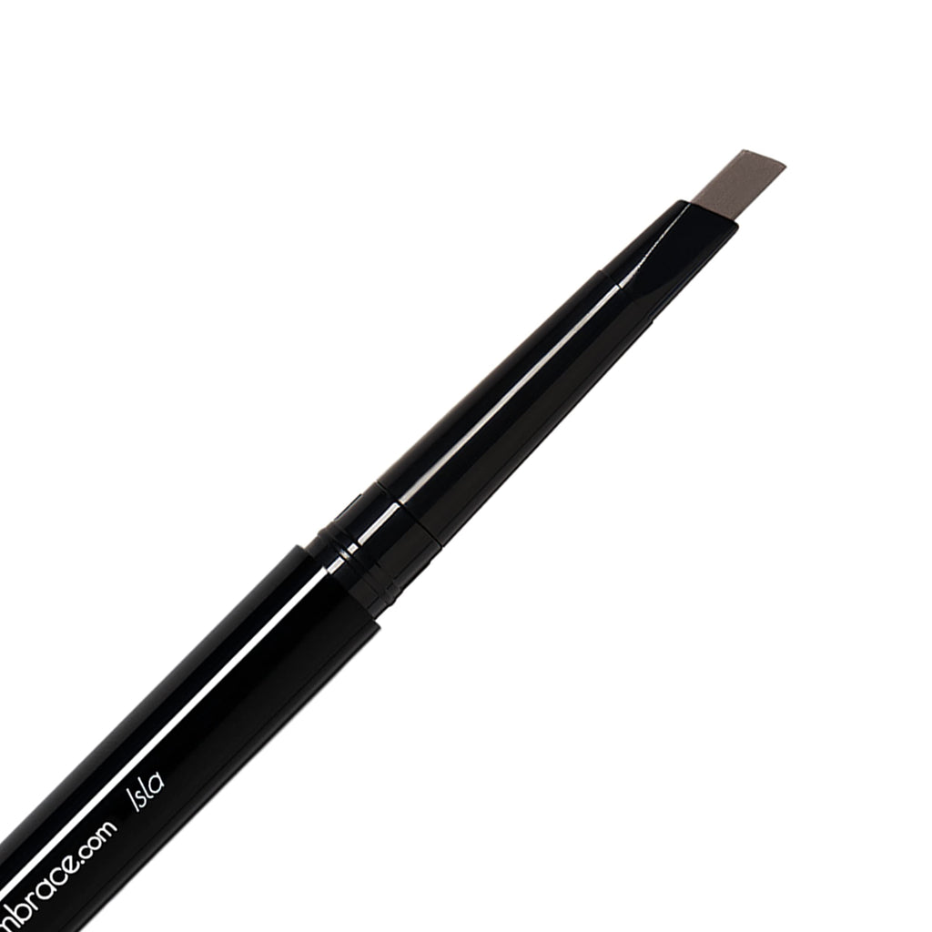 Eye Embrace Isla Eyebrow Pencil – Medium Brown-Gray, Waterproof, Double-Ended Angled Tip & Spoolie, Cruelty-Free