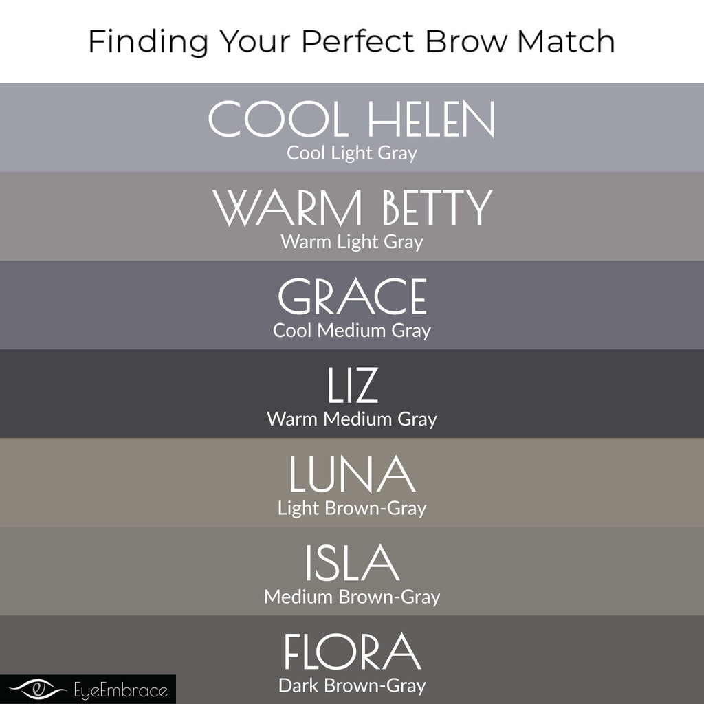 Eye Embrace Liz Classic: Warm Medium Gray Wooden Eyebrow Pencil – Waterproof, Double-Ended with Sharpener & Spoolie, Cruelty-Free
