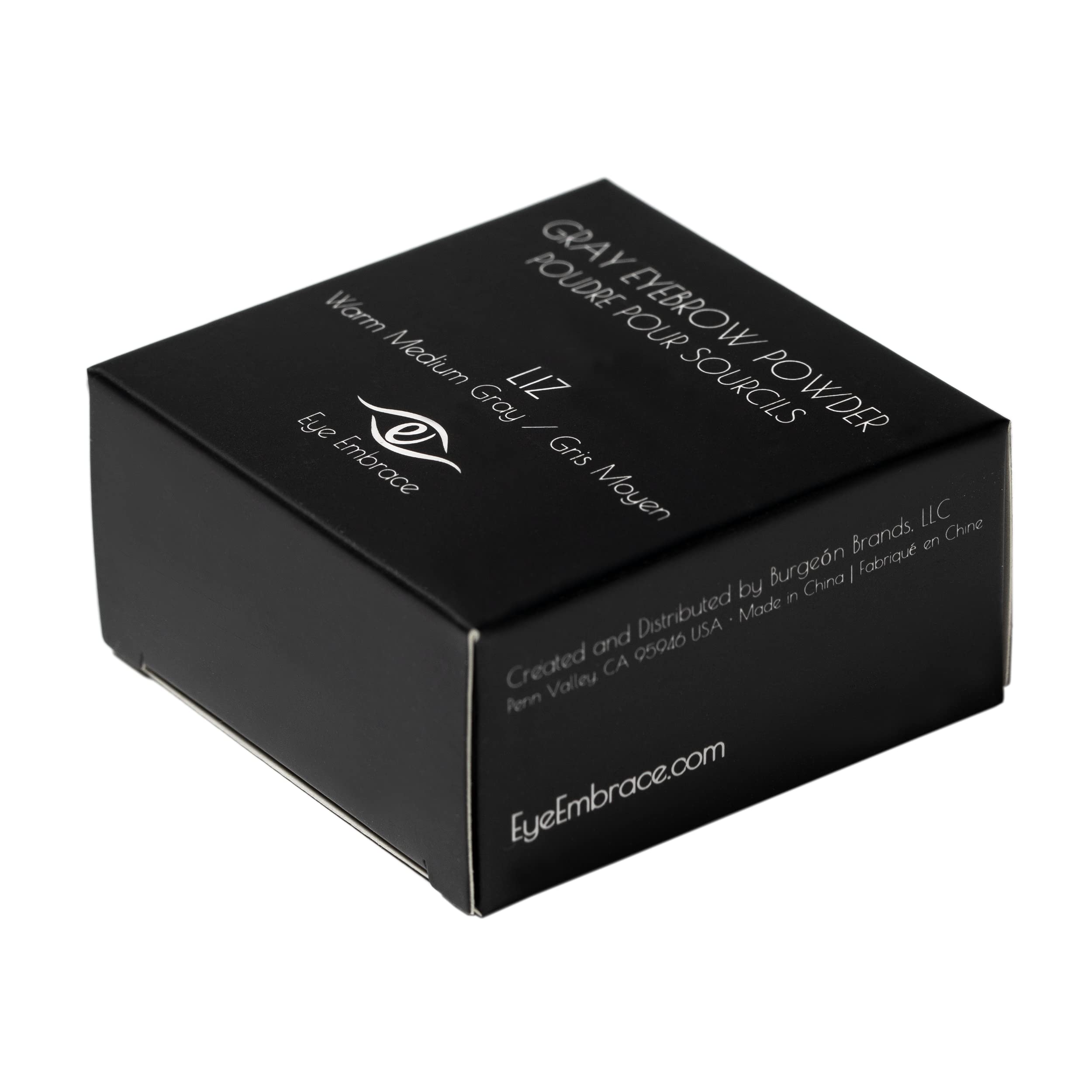 Eye Embrace Gray Eyebrow Powder – Waterproof Root Cover-Up for Gray Hair (Liz Medium Gray)