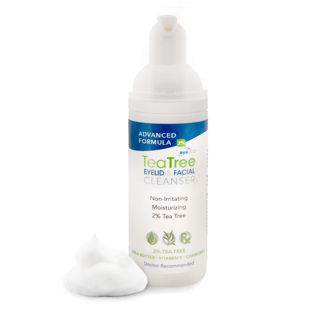EyeEco Advanced Tea Tree Eyelid & Facial Cleanser – 50mL, Gentle, Non-Irritating Formula
