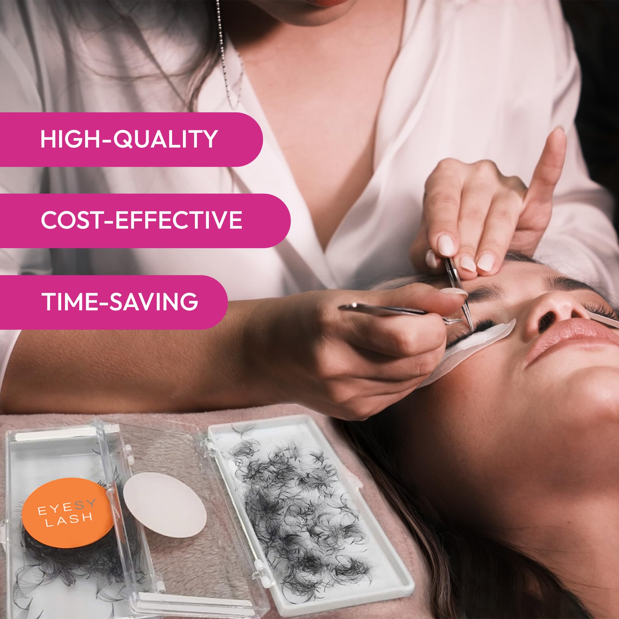 Eyesy Lash 500 Promade Fans — Premium Volume Premade Lash Fans (6D 0.07 C 14mm)