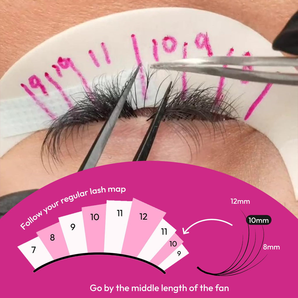 Eyesy Lash Camellia Promade Fans – 5D 0.07, 8-12mm, D Curl