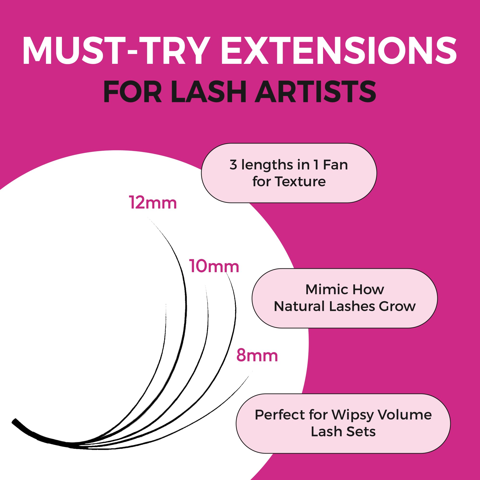 Eyesy Lash Camellia Promade Fans – 5D 0.07, 8-12mm, D Curl