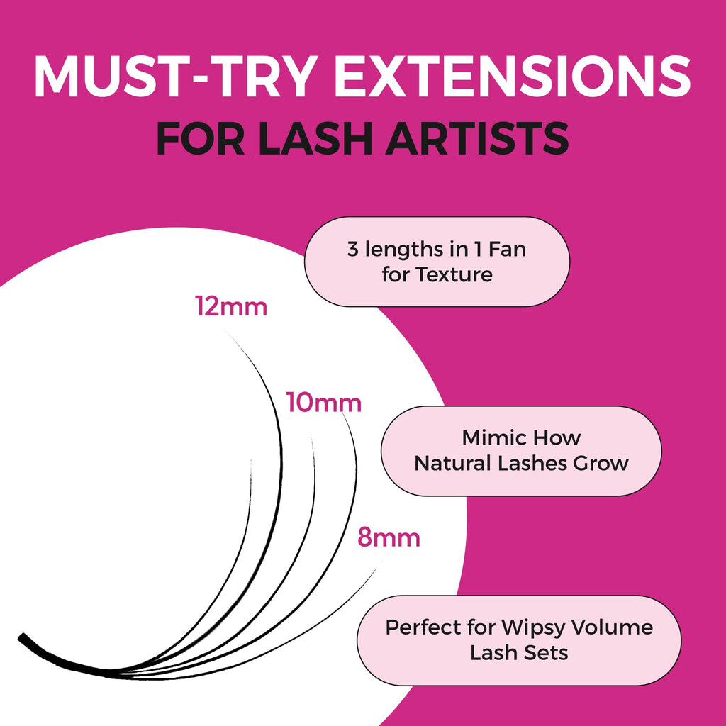 Eyesy Lash Camellia Promade Fans – 5D 0.07, 11–13–15mm CC Curl, 3-in-1 Premade Fans