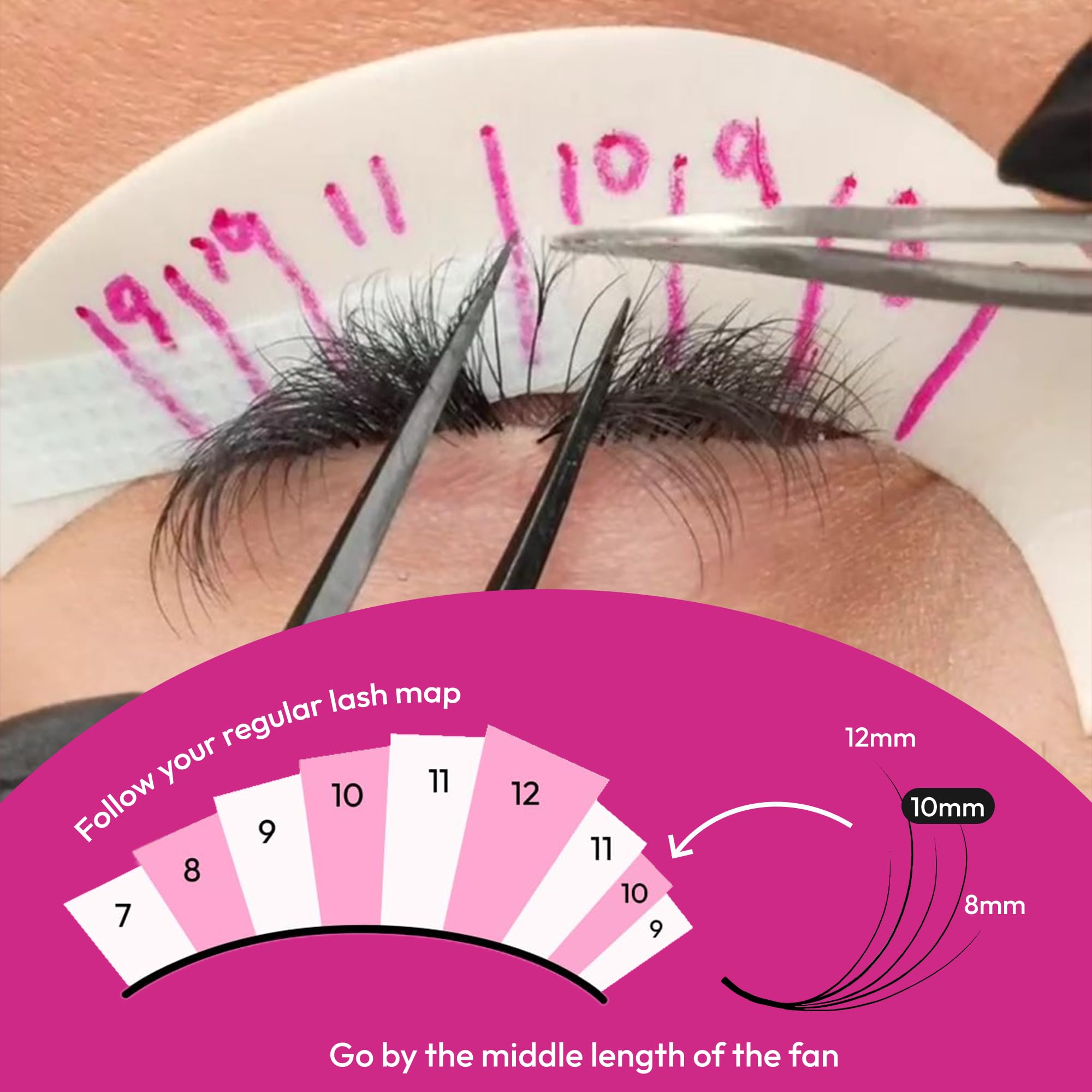 Eyesy Lash 500 Camellia Premade Fans – 5D 0.07, 12-14-16mm C Curl | 3-in-1 Natural Lash Fans