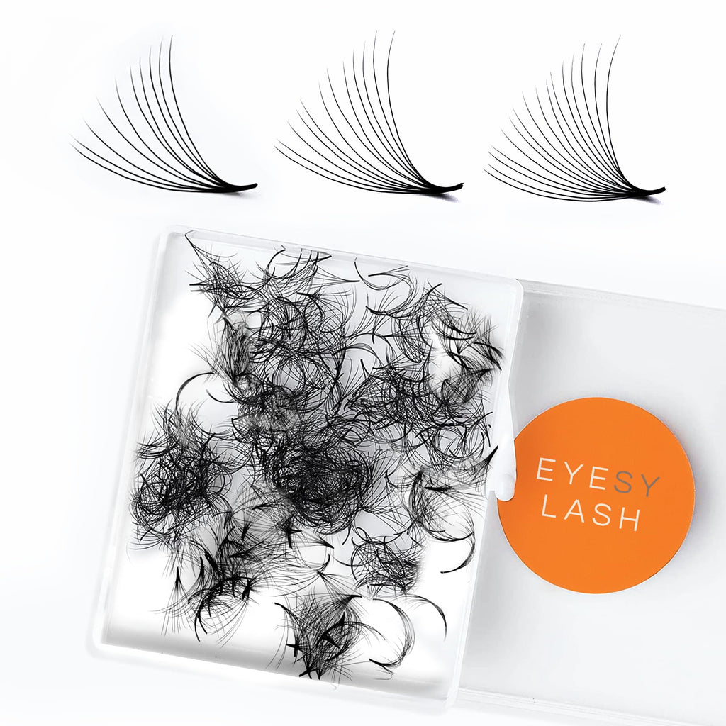 Eyesy Lash 500 Promade Fans – Volume Premade Lash Fans with Pointy Base (10D 0.03, 14mm)