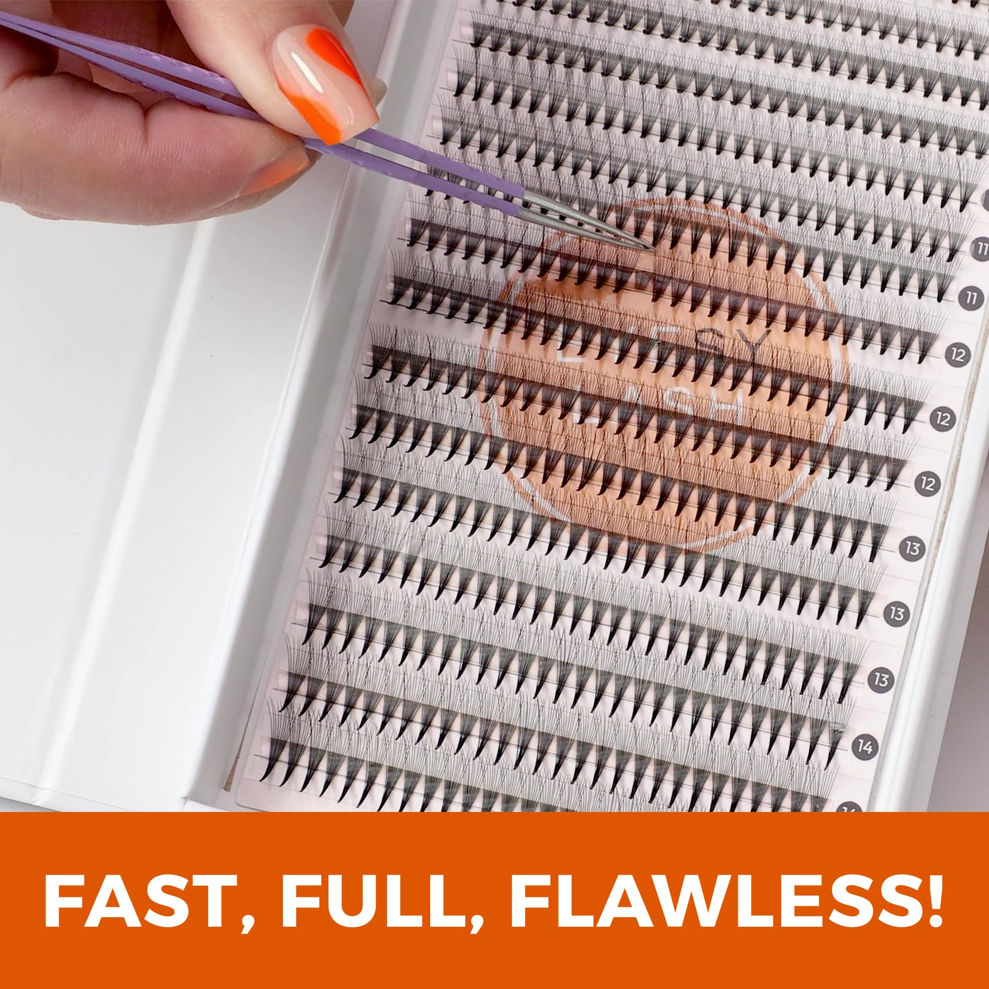 Eyesy Lash 448 Narrow Promade Fans — 10D 0.07mm D Curl, 9–15mm Mixed Lengths | Mega Volume