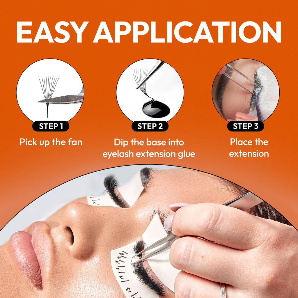 Eyesy Lash 448 Narrow Promade Fans — 10D 0.07mm D Curl, 9–15mm Mixed Lengths | Mega Volume