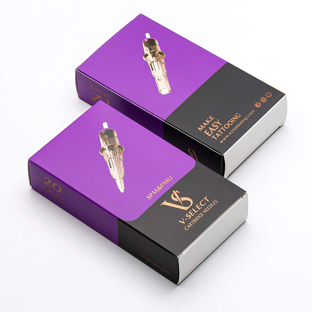 EZ Tattoo Cartridge Needles 20Pcs #08 (3RL) V-Select – Precision Micropigmentation Cartridges by EZTAT2