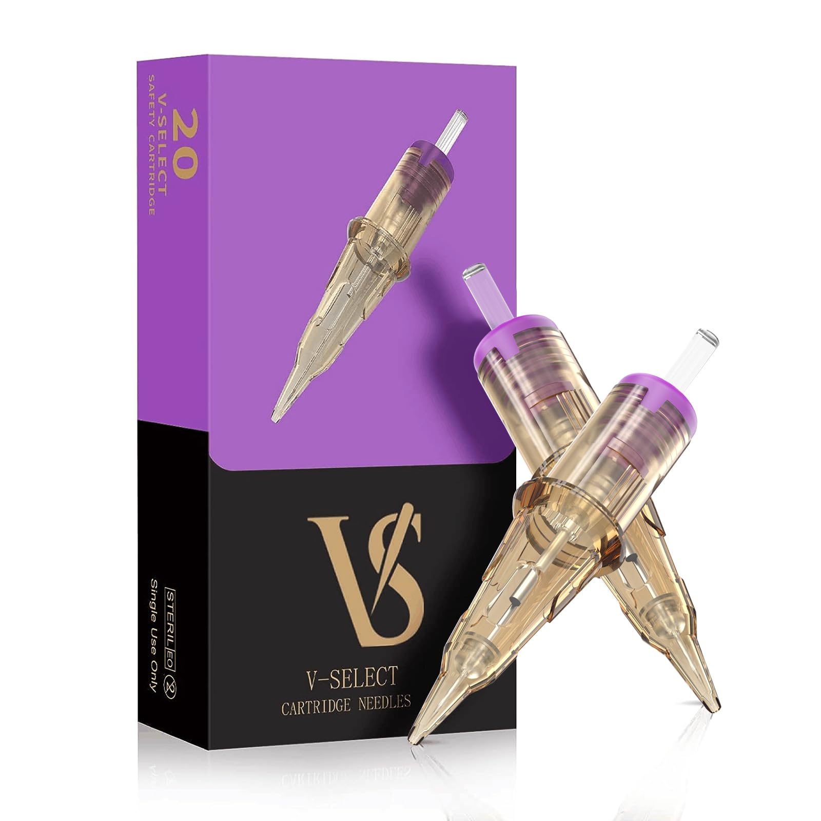 EZ Tattoo Cartridge Needles 20Pcs #08 (3RL) V-Select – Precision Micropigmentation Cartridges by EZTAT2