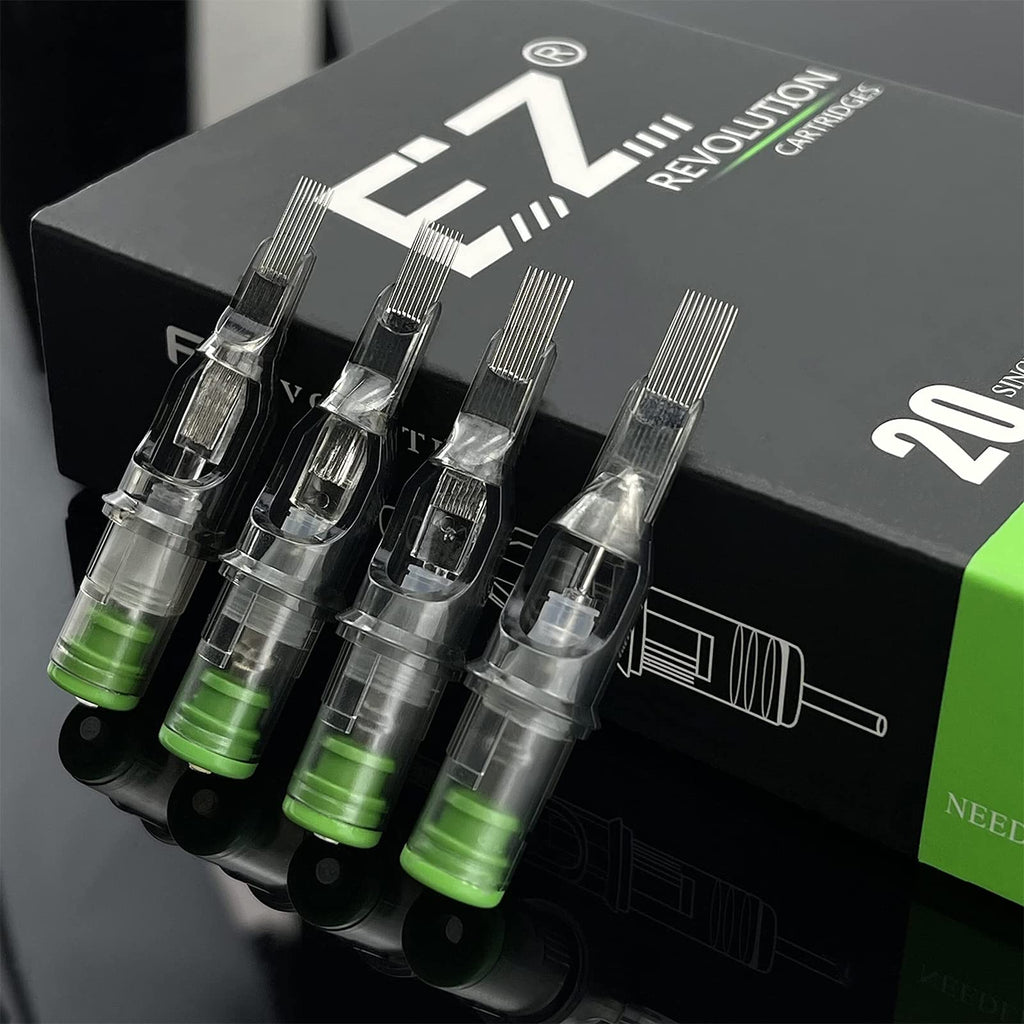 EZTAT2 Tattoo Cartridge Needles Assorted – 50Pcs #12 Mixed (7M1 9M1 11M1 13M1 15M1) for Rotary Pen