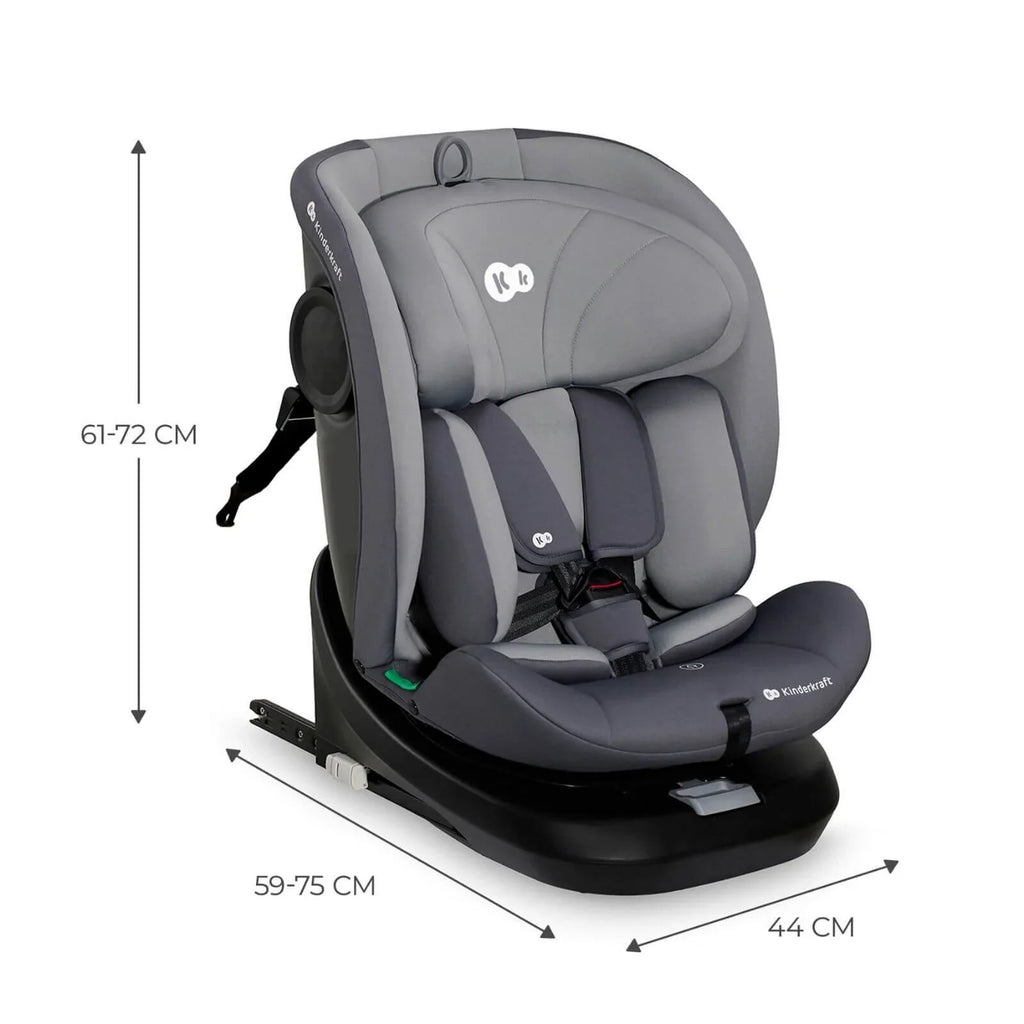Kinderkraft i-Grow i-Size Car Seat (Birth to 12 Years) - Grey