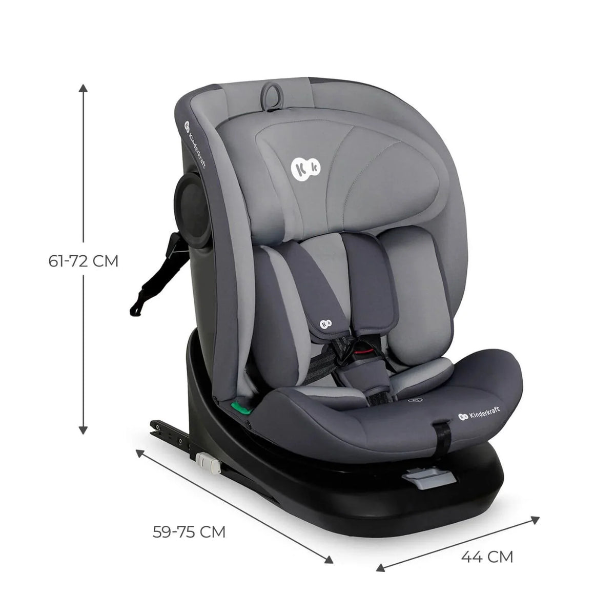 Kinderkraft i-Grow i-Size Car Seat (Birth to 12 Years) - Grey