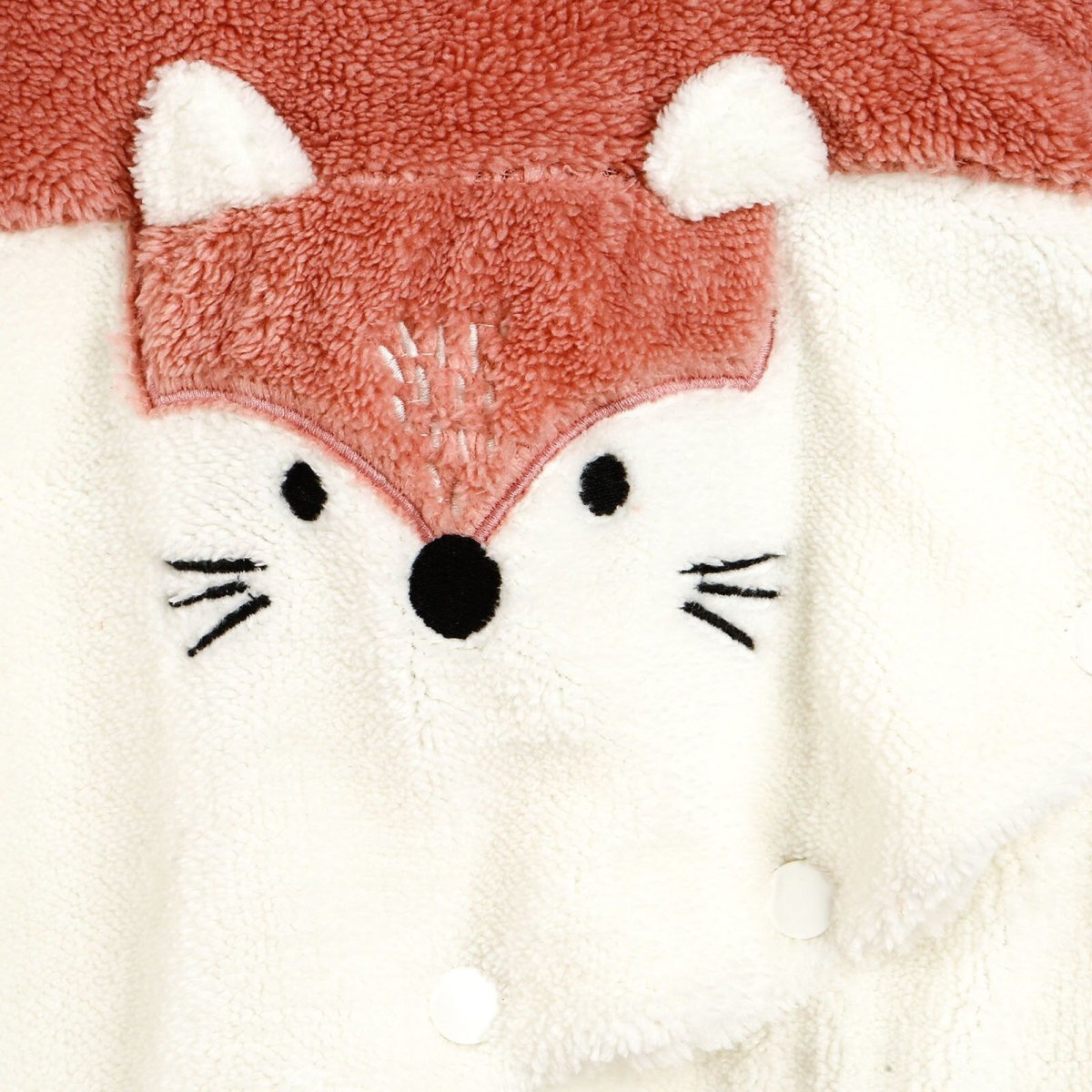 Midimod Fox Detail Soft Fleece Baby Pramsuit with Feet (3 Months to 12 Months)