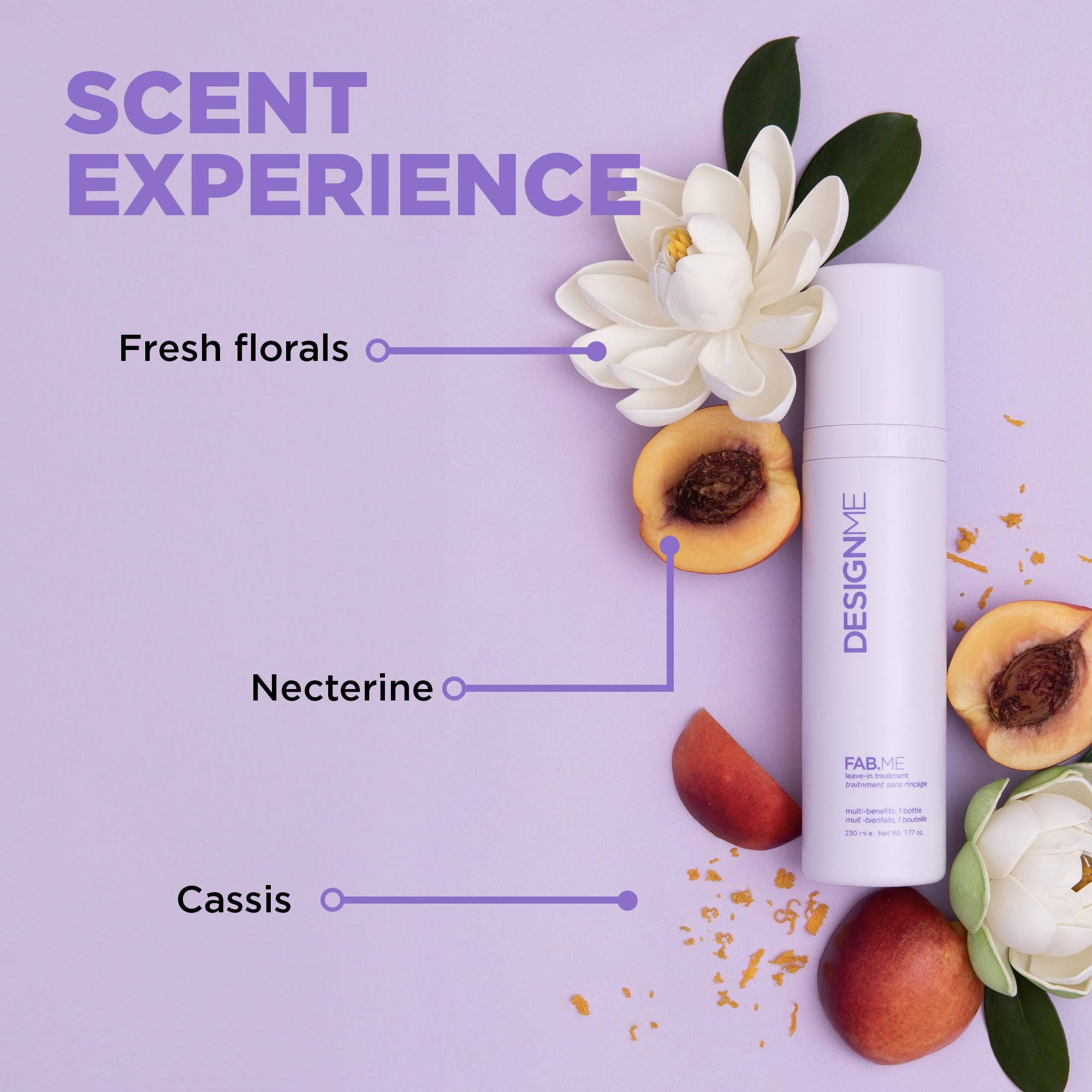 FAB.ME Leave-In Conditioner Spray by Design.Me – Shine, Detangle, Frizz Control, UV & Heat Protection, Color Safe (230 ml)