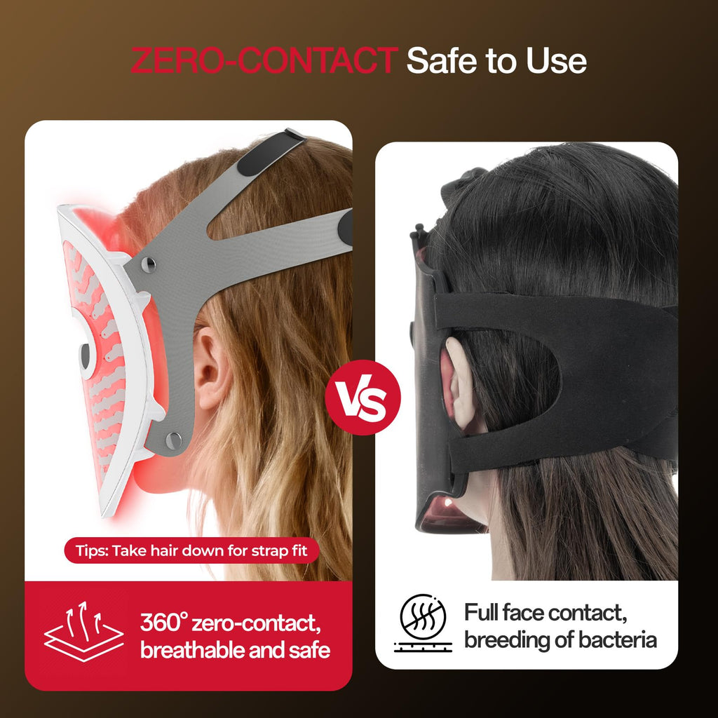 Facego Cordless Red Light Mask | 7+1 Wavelengths, Ergonomic, USB-C Rechargeable