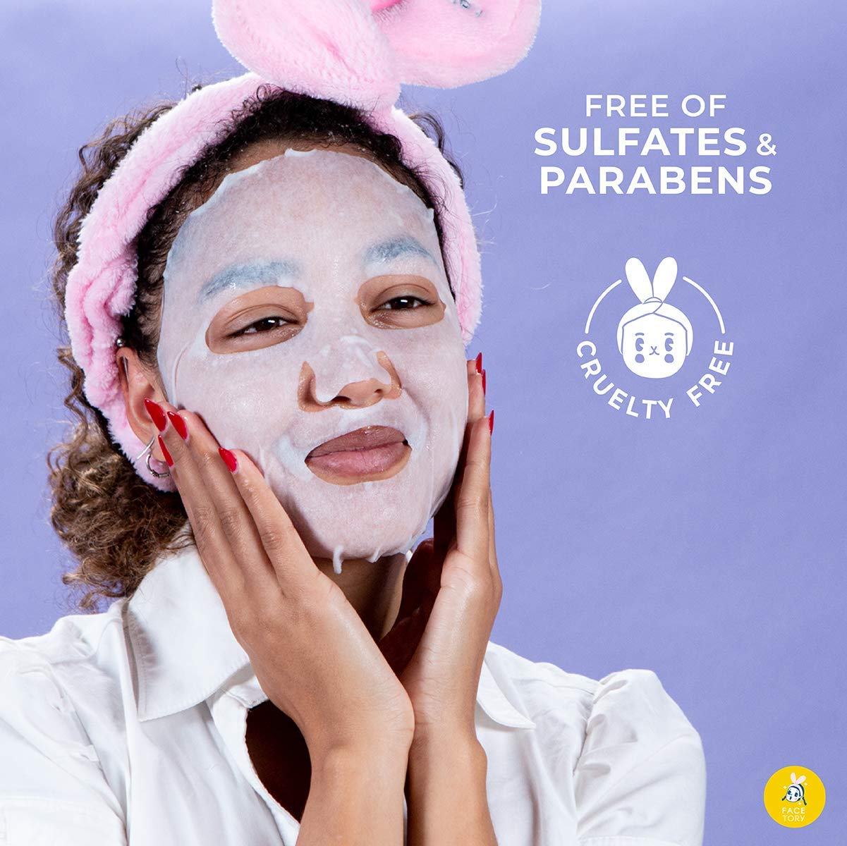 FACETORY Let’s Talk Vitality Firming Sheet Mask – Pomegranate & Shea Butter, 10 Pack