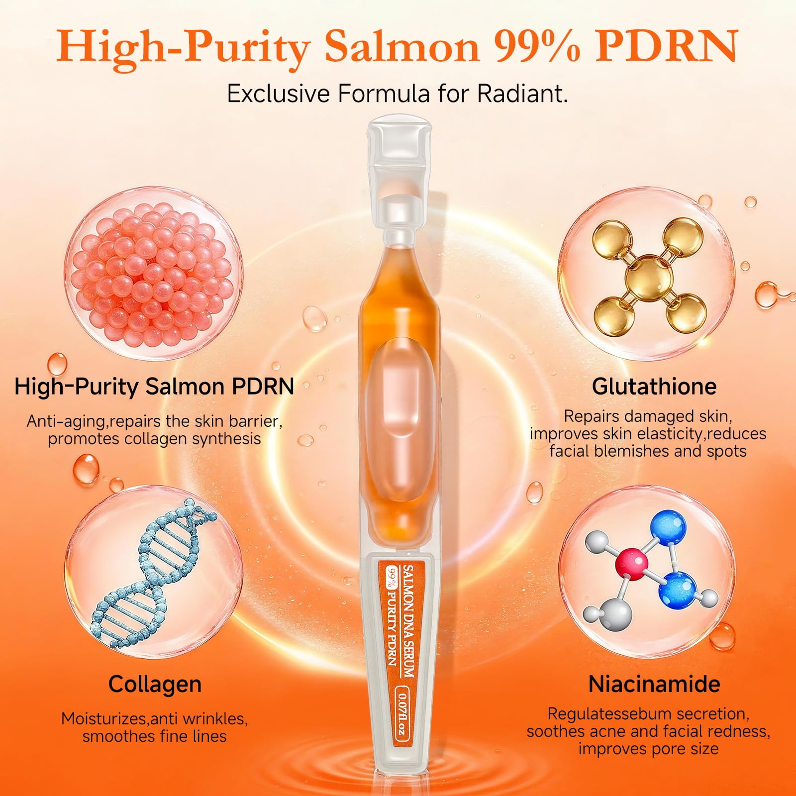 Faczuryn Salmon DNA Serum – 99% PDRN for Face, Deep Hydration, Firming & Even Tone