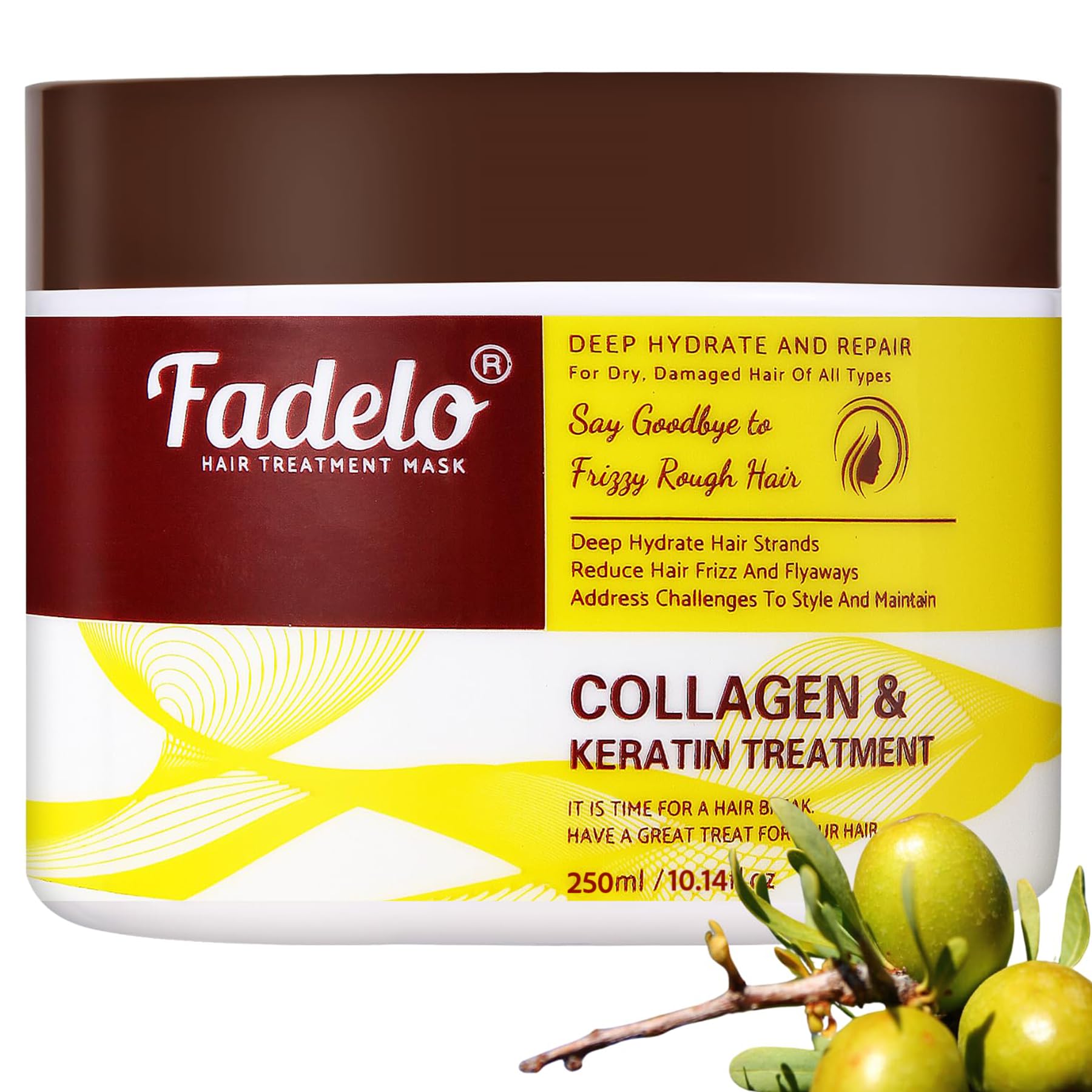 Fadelo Collagen+Keratin Hair Mask – Deep Repair with Argan Oil & Vitamin E | Hydrating 150 ml