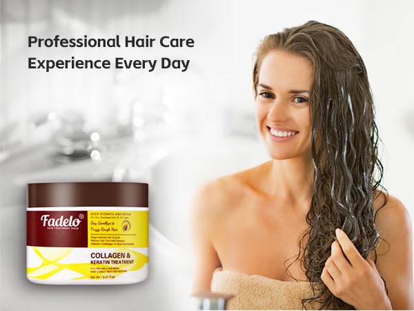 Fadelo Collagen+Keratin Hair Mask – Deep Repair with Argan Oil & Vitamin E | Hydrating 150 ml