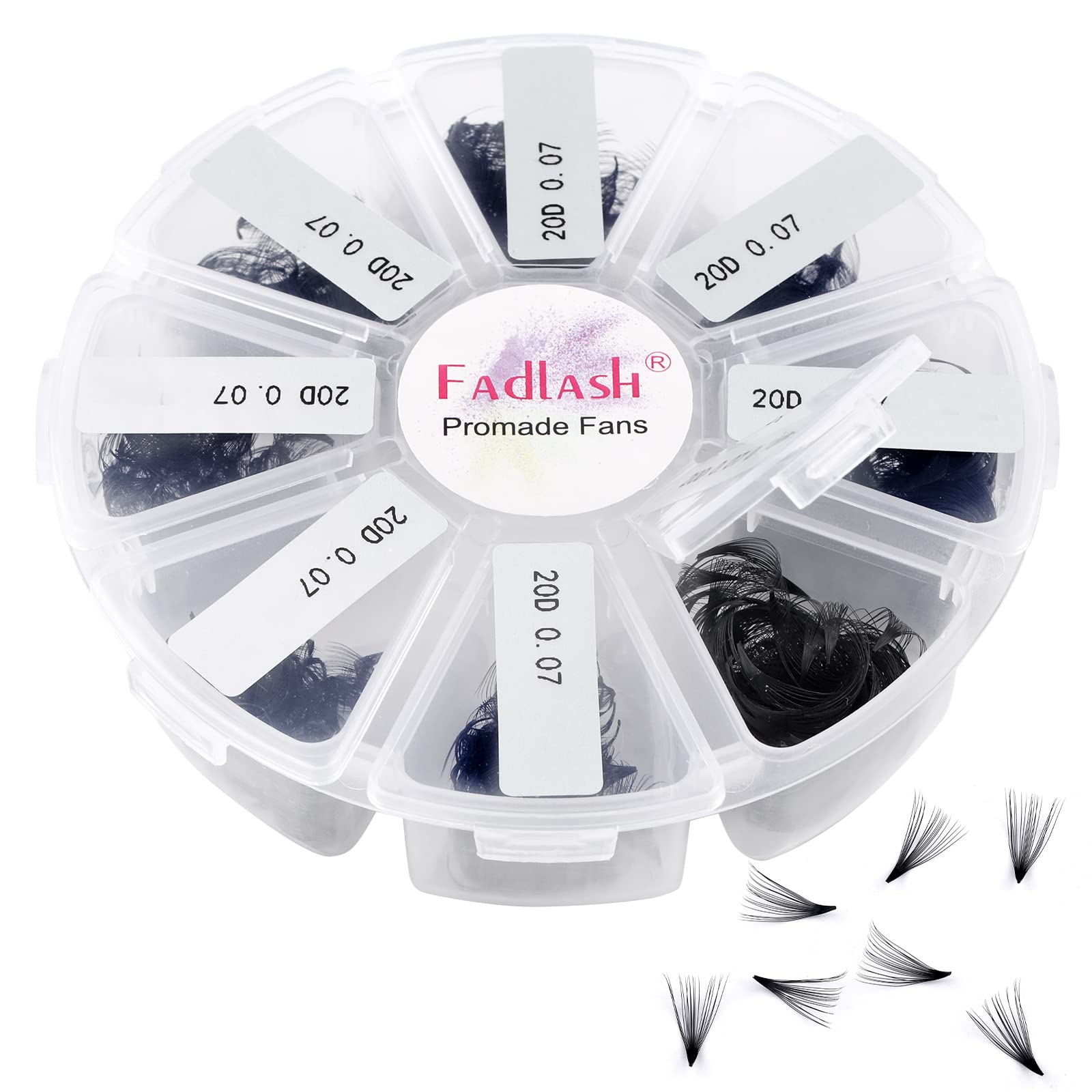 FADLASH Premade Fans Eyelash Extensions 1000-Pack | 20D-0.07C, 15–20mm