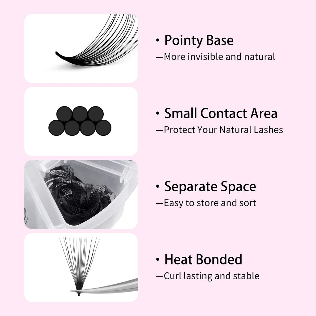 FADLASH Premade Fans Eyelash Extensions 1000-Pack | 20D-0.07C, 15–20mm