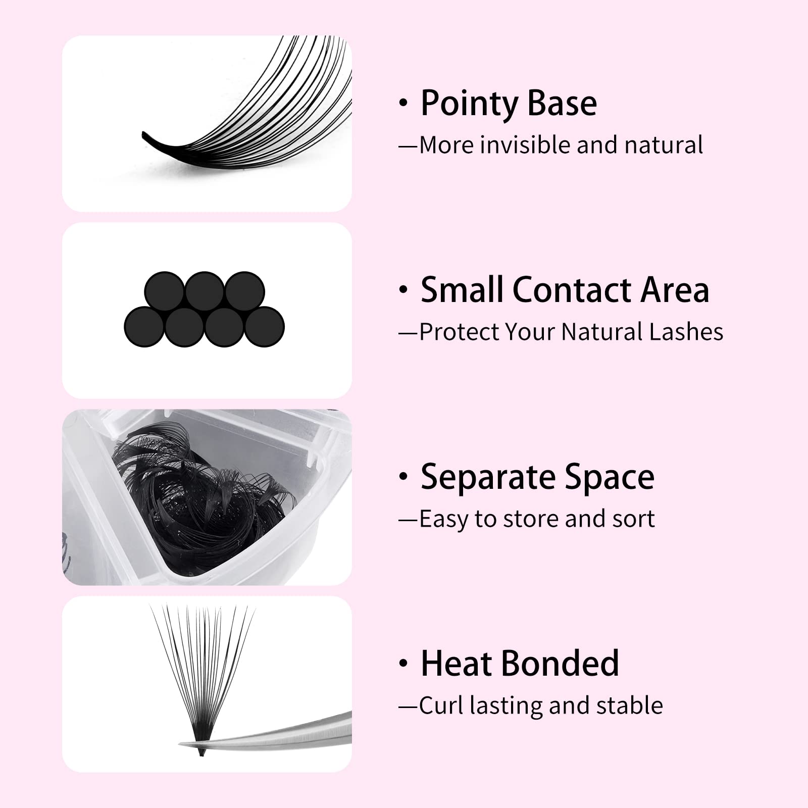 FADLASH Premade Fans Eyelash Extensions 1000-Pack | 20D-0.07C, 15–20mm
