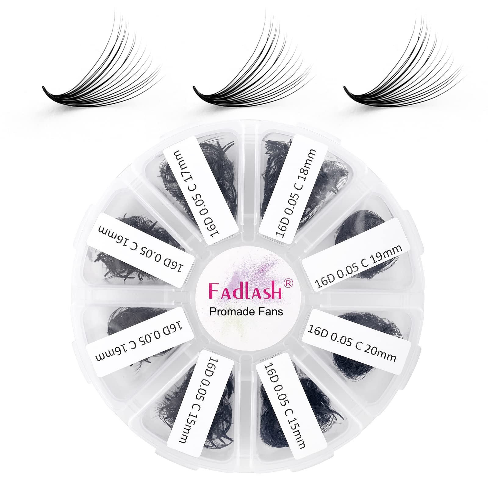 FADLASH 1000pcs Premade Lash Fans – 16D-0.05D, 15-20mm