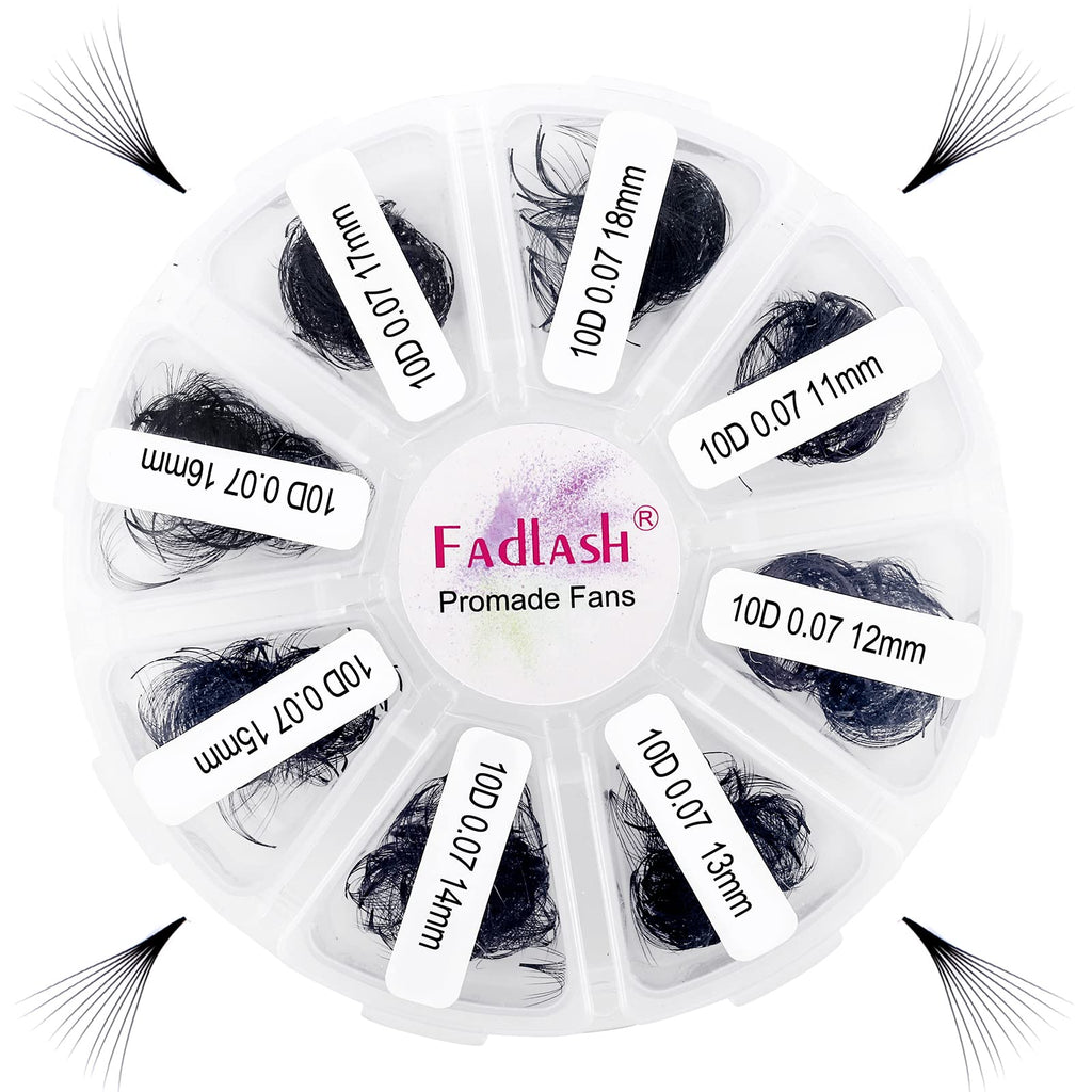 FADLASH Premade Lash Fans Tray 1000 – D Curl 10D-0.07D, 11-18mm