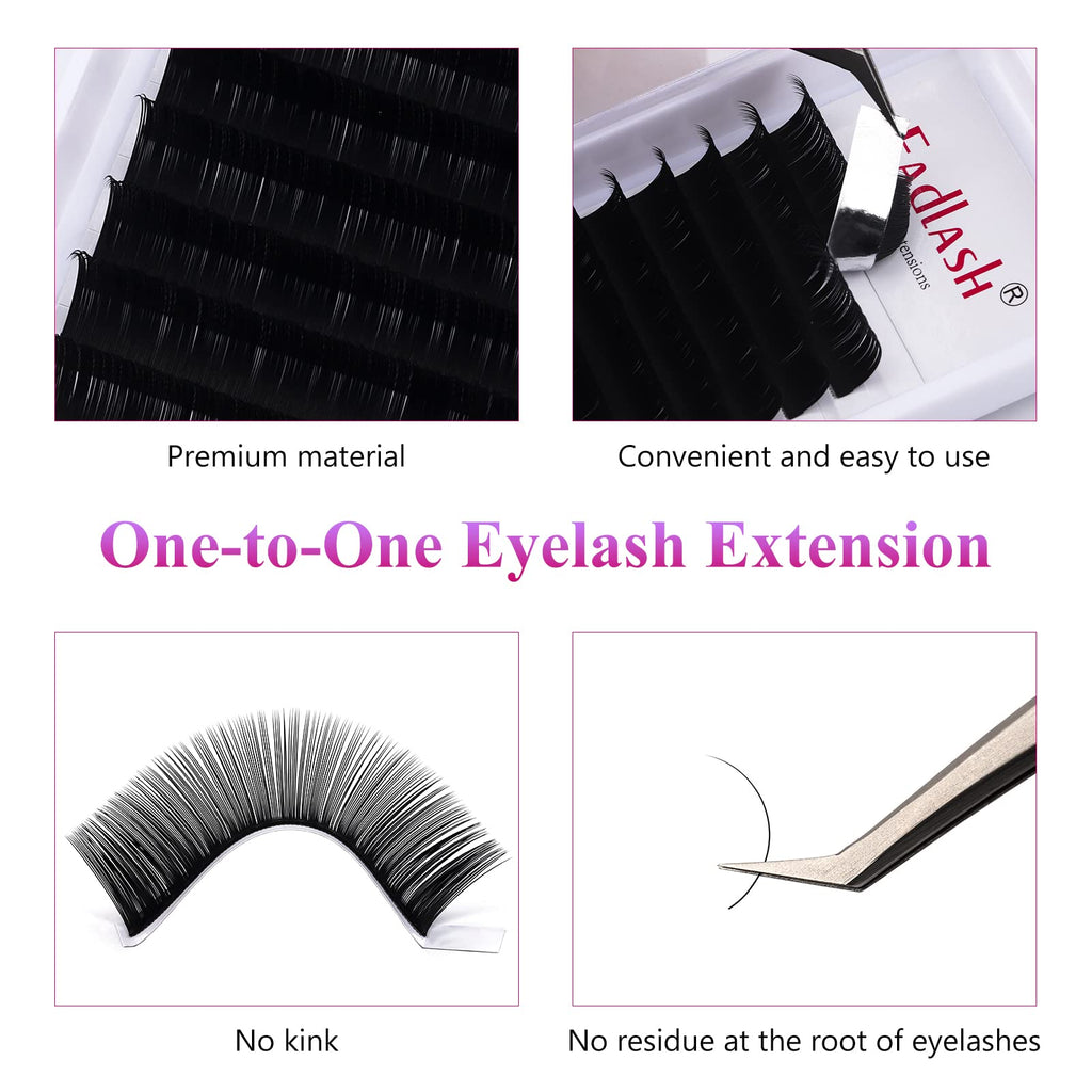 FADLASH Lash Extension 0.15 Classic — 11-19mm, J/B/C/CC/D/DD/LC/LD Curl, Professional Salon Use