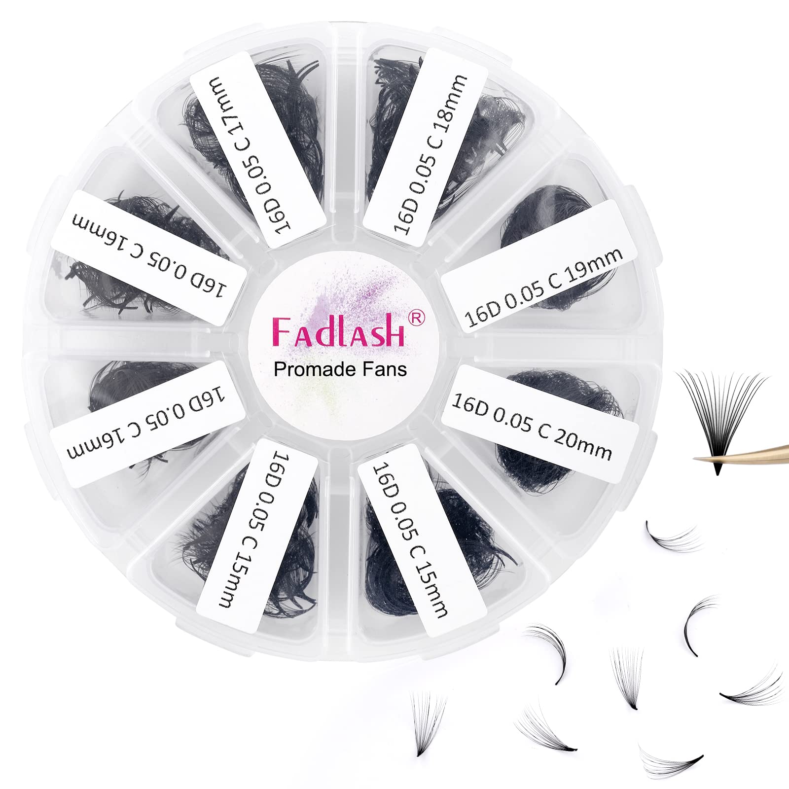FADLASH Volume Premade Lash Fans 1000pcs – 5D to 16D, 9-20mm