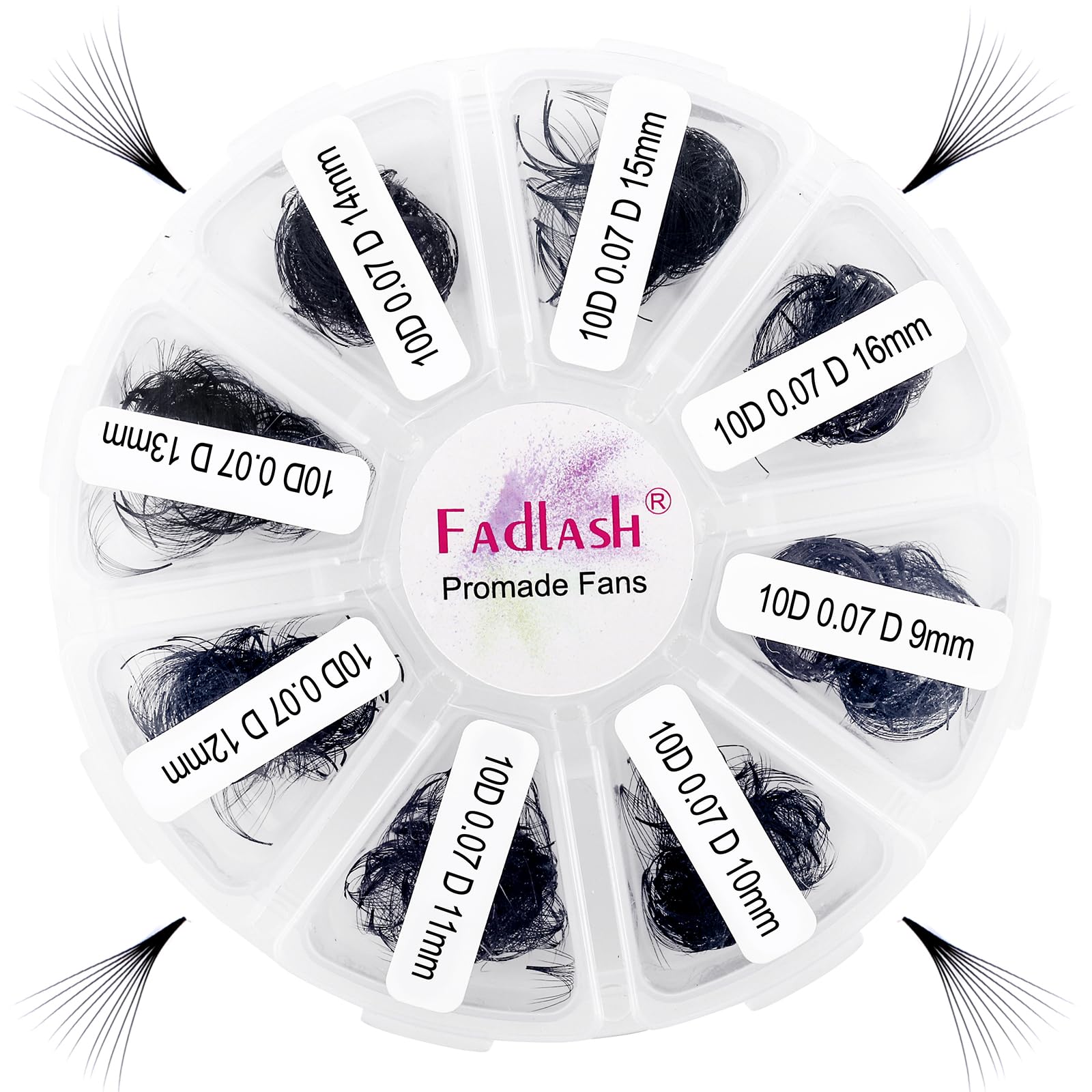 FADLASH Premade Fans Lash Extensions – 1000pcs Volume Fans, D Curl, 9–16mm (10D–20D)