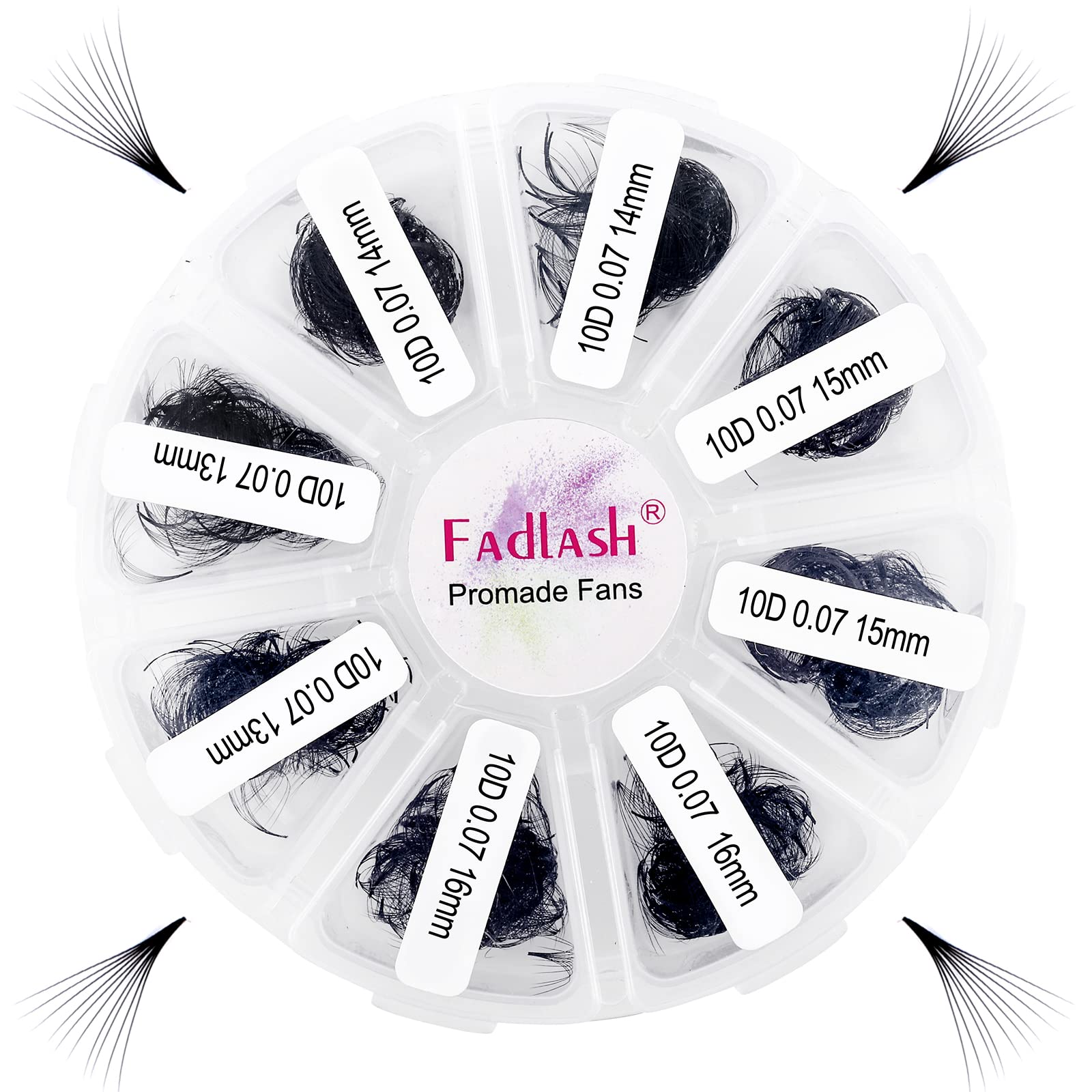 FADLASH Premade Fans Eyelash Extensions 1000-Pack | 10D-0.07C, 13-16mm