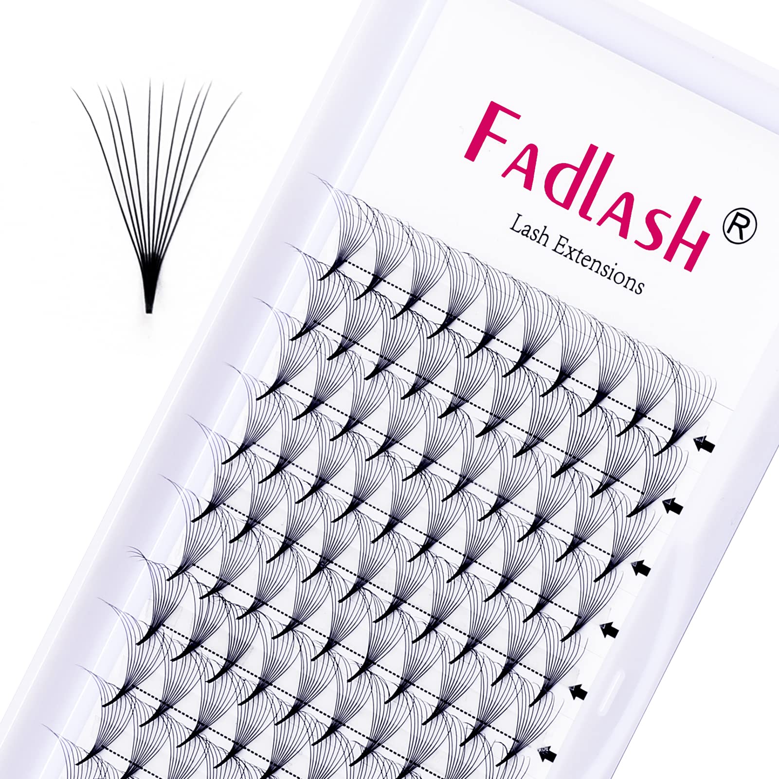 FADLASH 0.07mm C Curl 10D Premade Volume Lashes - 120pcs 10mm PBT