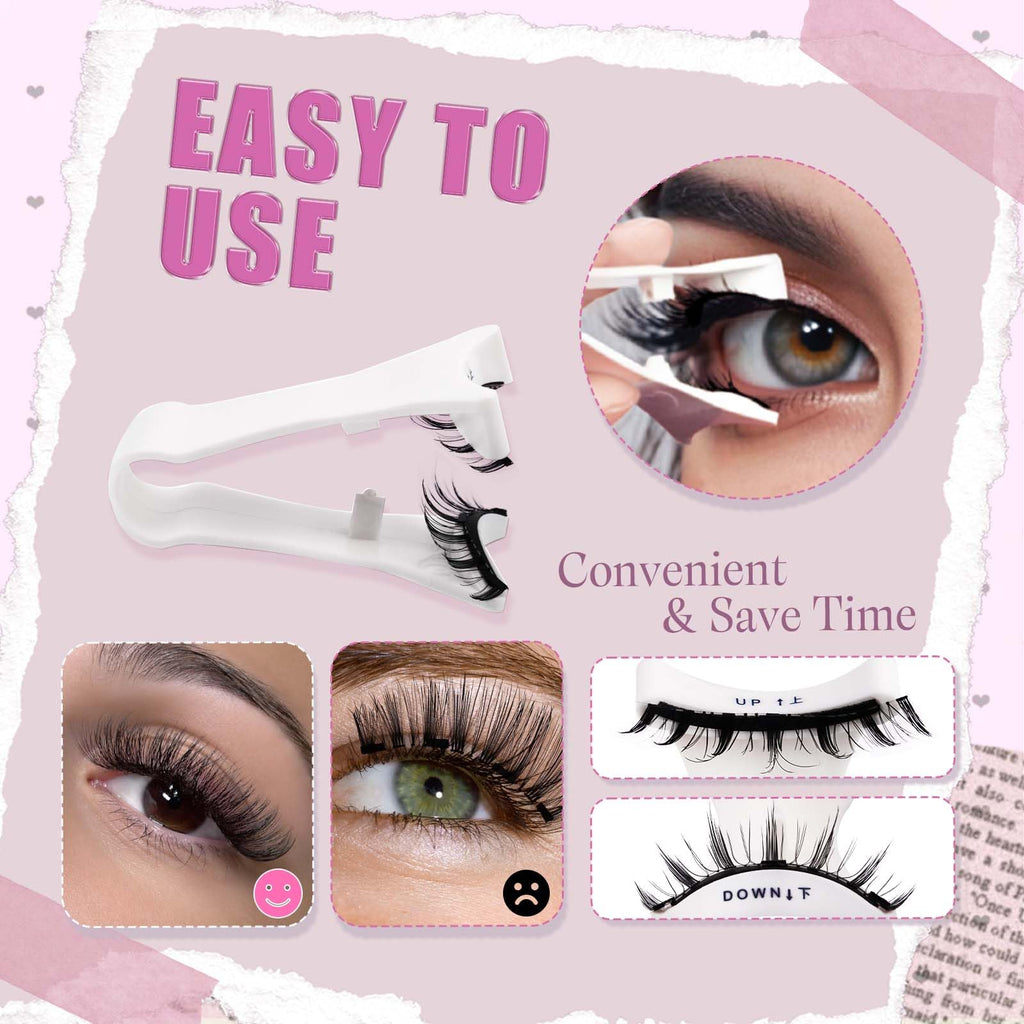 FADLASH Magnetic Eyelashes with Applicator – Reusable, Glue-Free, Natural Wispy Lashes (4 Pairs) S02